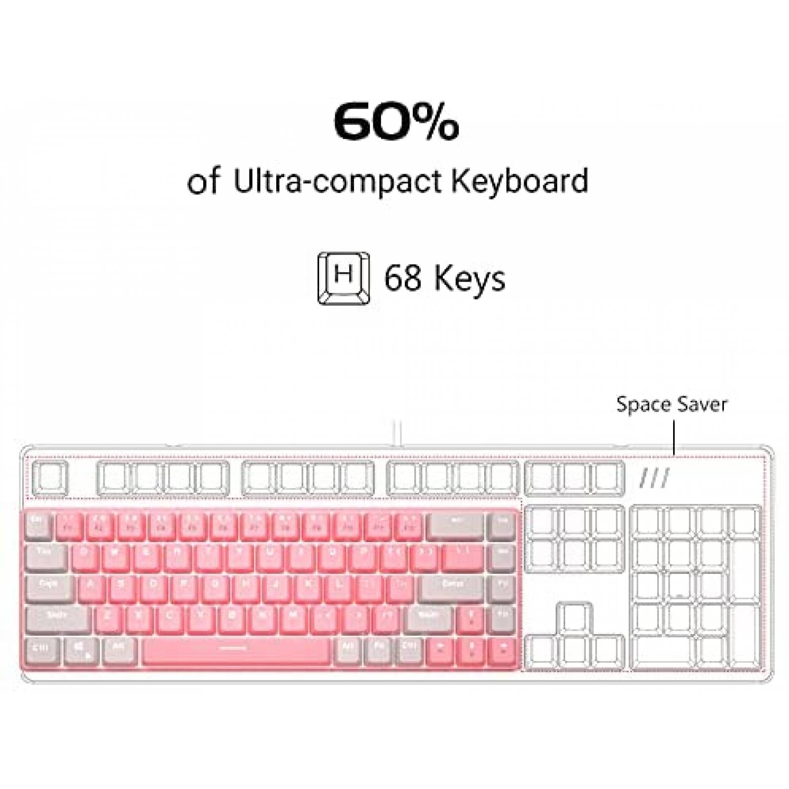 Teclado MageGee MK-Box portatil para juegos -Blanco
