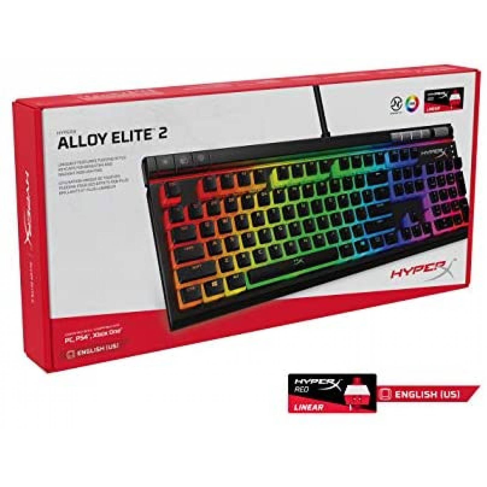 Teclado Gamer HyperX Alloy Elite 2 C/Luz LED USB -Negro
