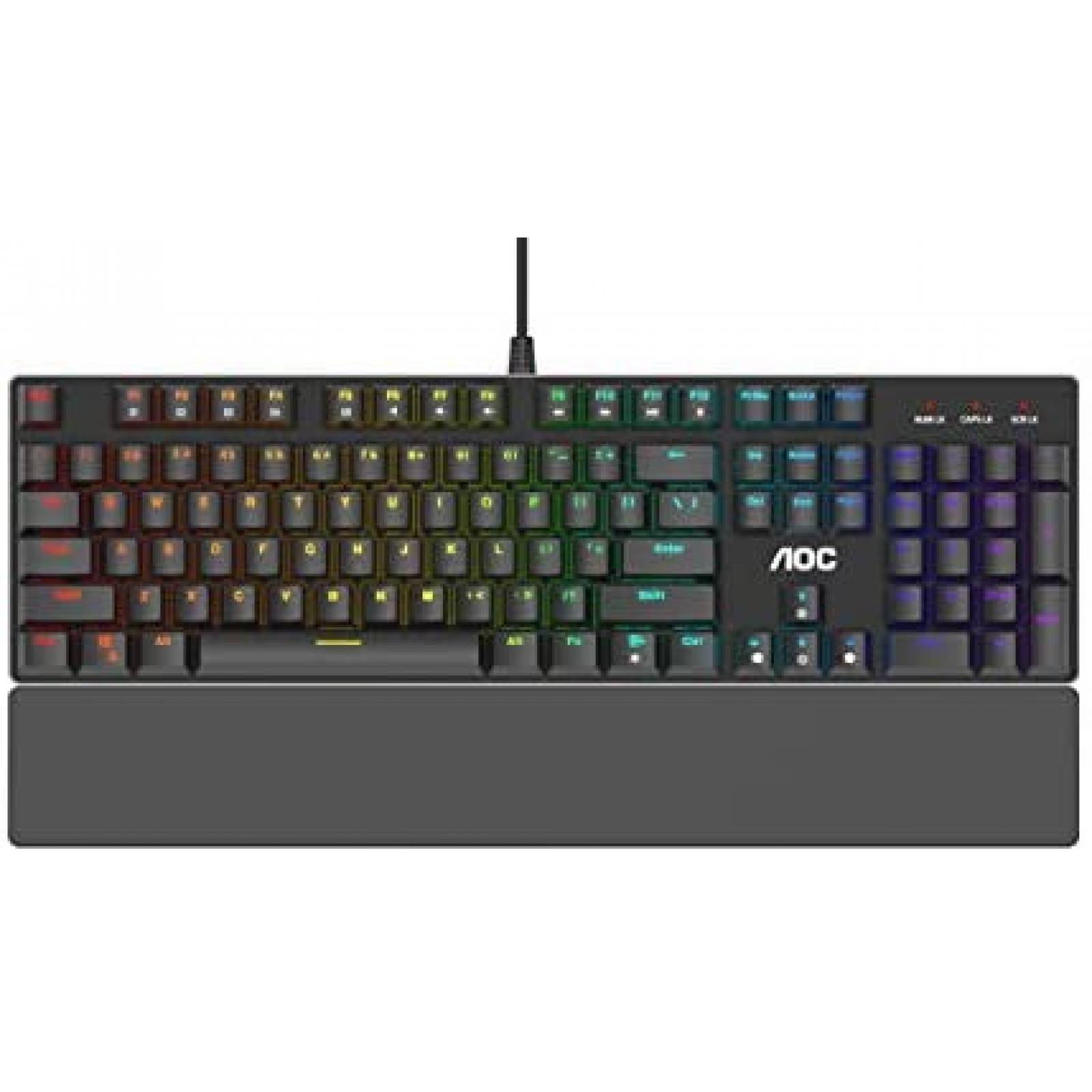 Teclado AOC GK500 Gaming Mecanico RGB 104 teclas -Negro