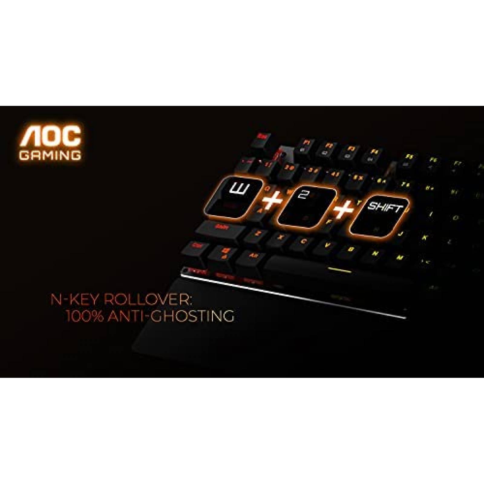Teclado AOC GK500 Gaming Mecanico RGB 104 teclas -Negro