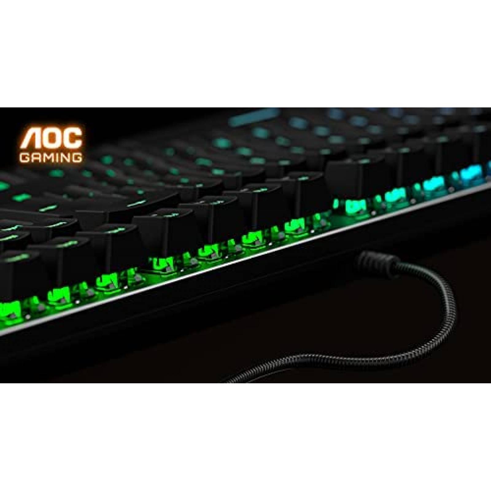 Teclado AOC GK500 Gaming Mecanico RGB 104 teclas -Negro