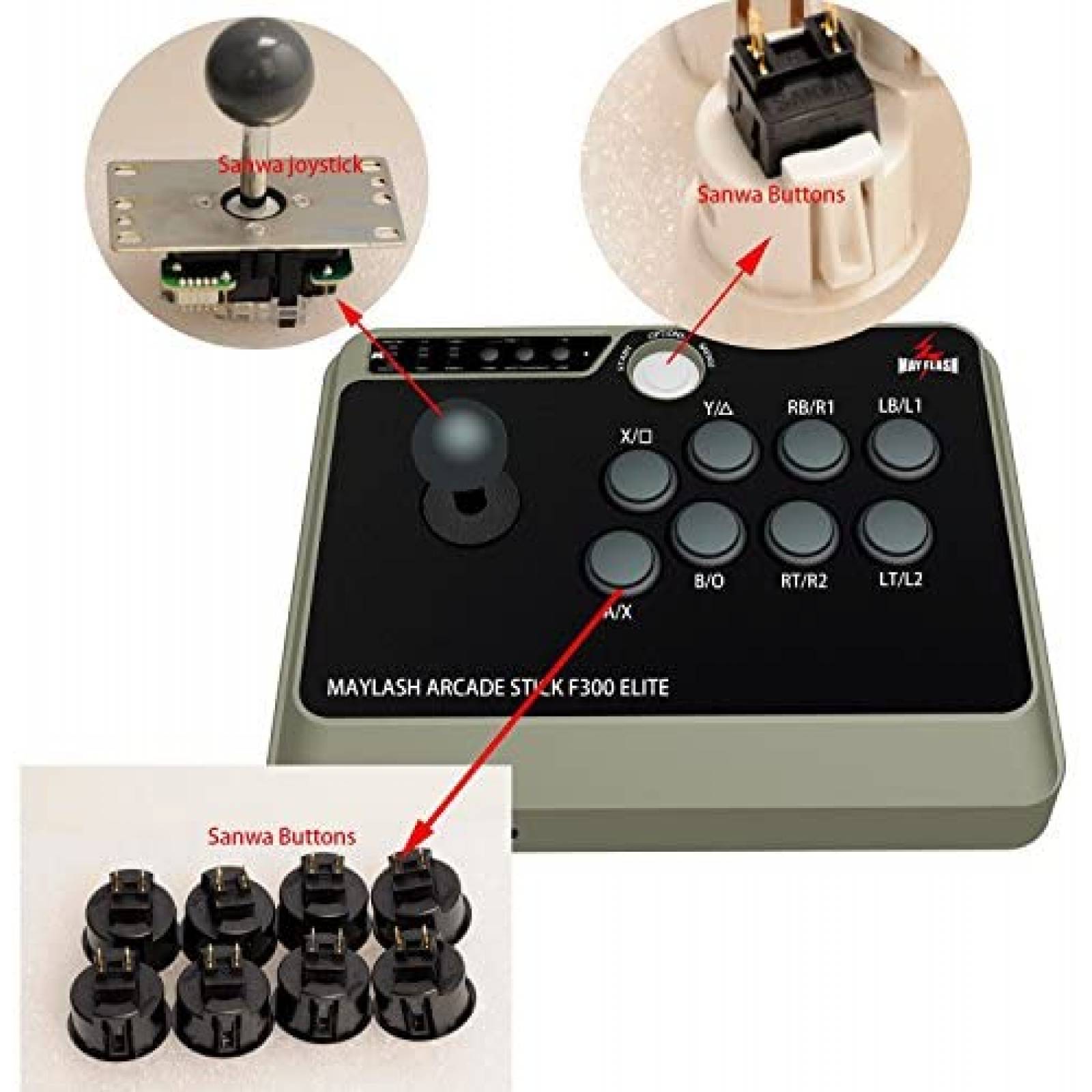 Control para Arcade MAYFLASH Arcade Stick F300 Elite -Negro