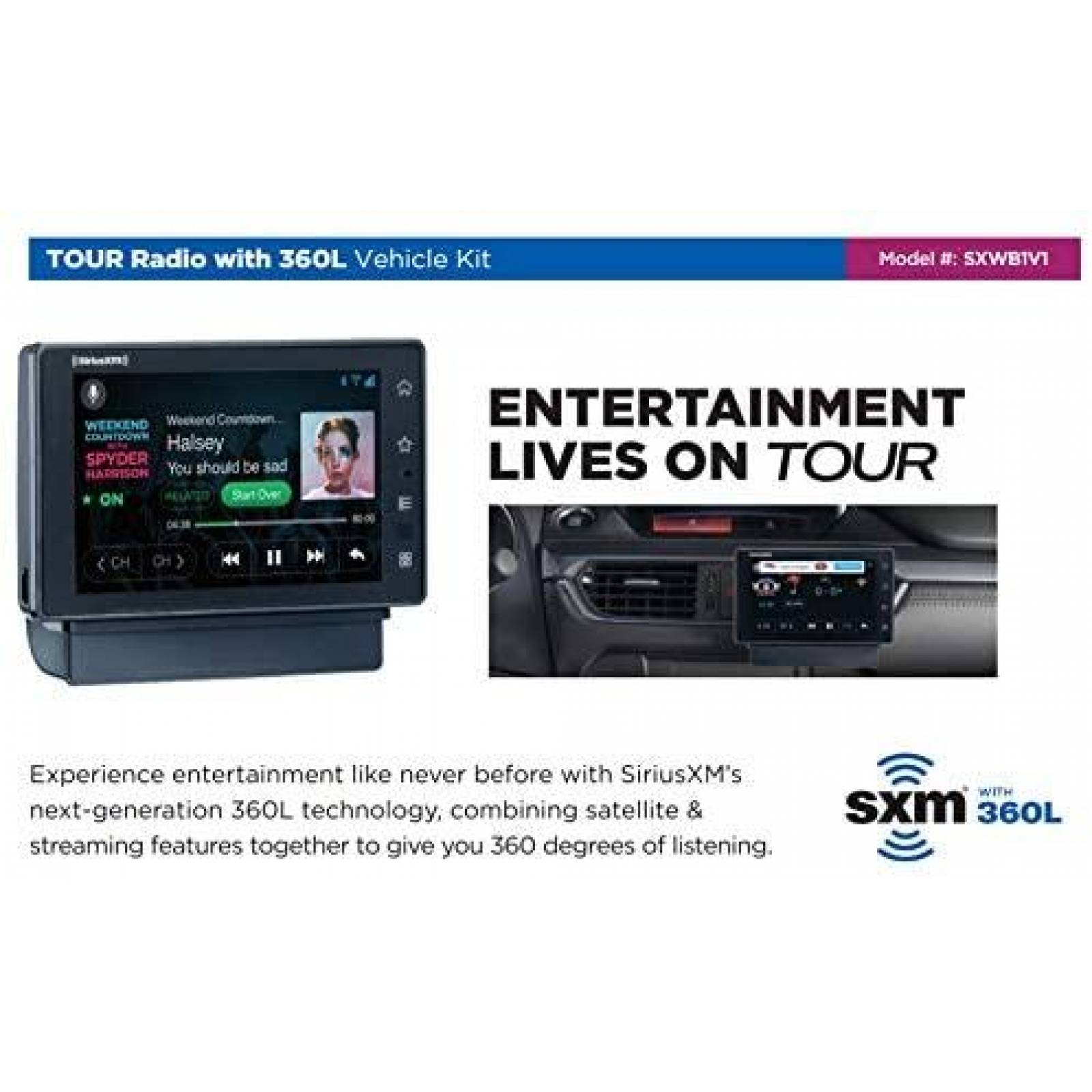 Estereo para Auto SIRIUSXM SXWB1V1 Bluetooth -Negro