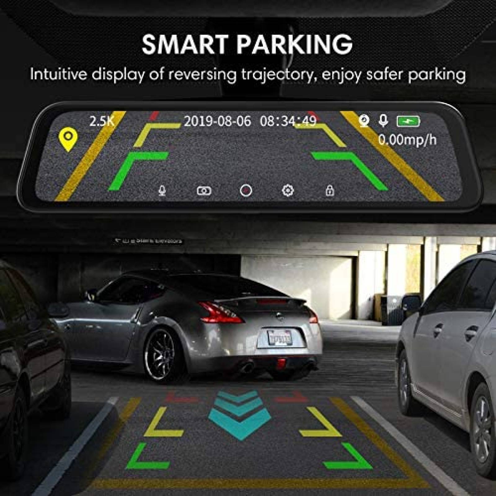 Camara Carchet De Respaldo Impermeable 2.5k -Negro