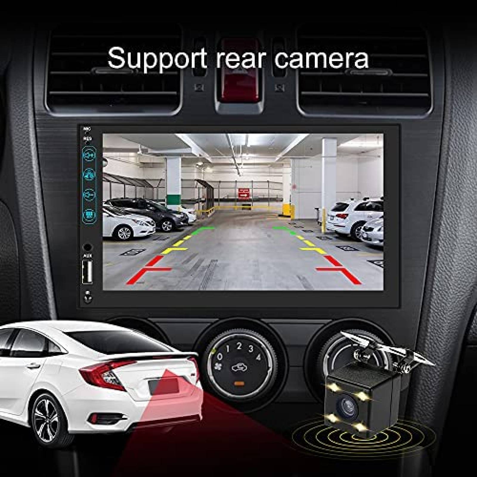 Estereo Carro EKAT Pantalla 7" Bluetooth compatible -Negro