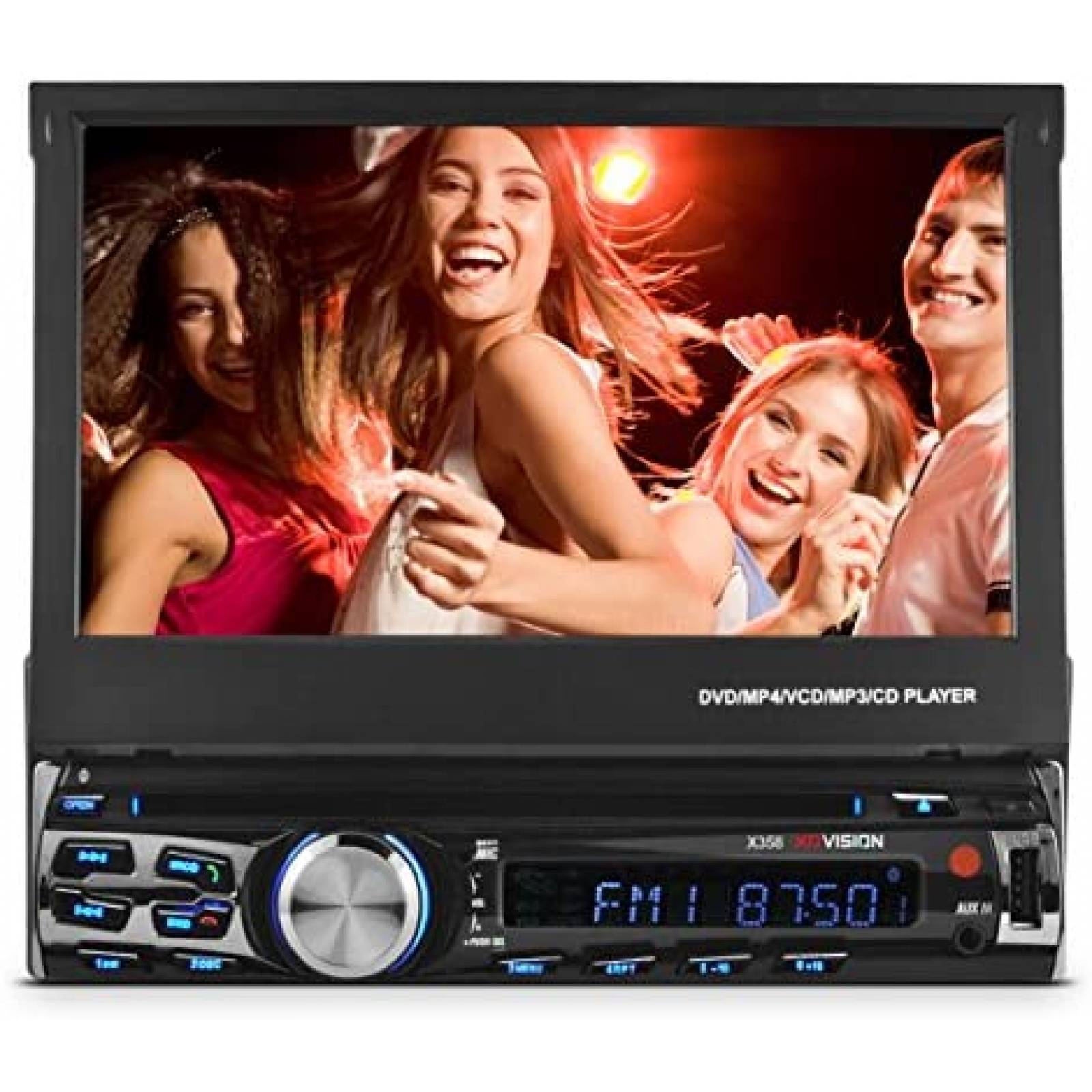 Estereo para Carro XO Vision X358 7'' Tactil DVD USB -Negro