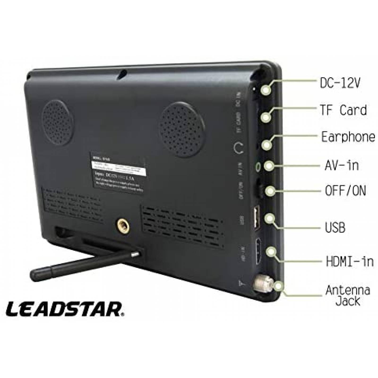 Reproductor de TV portatil LEADSTAR 7" HD TDT LED TV -Negro