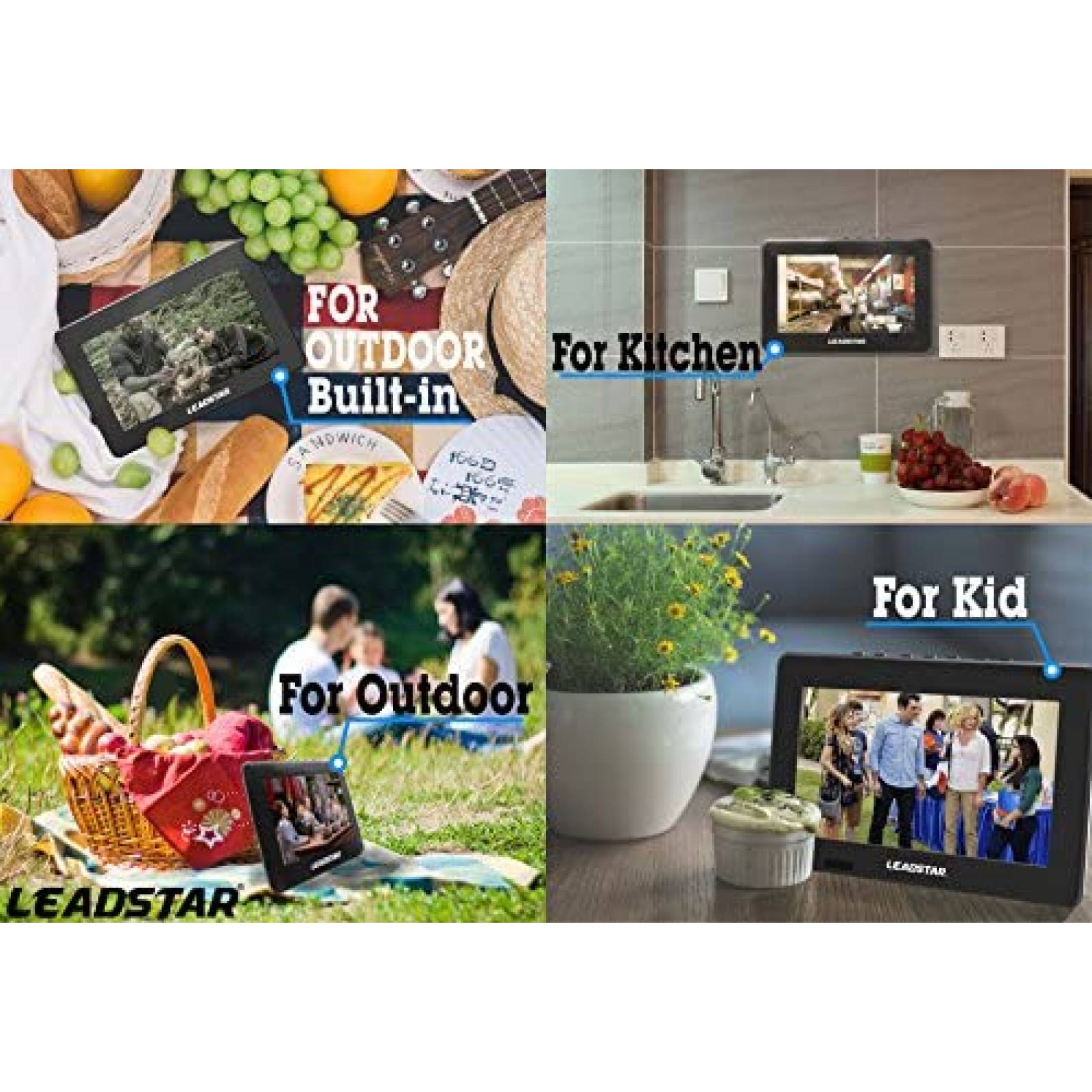 Reproductor de TV portatil LEADSTAR 7" HD TDT LED TV -Negro