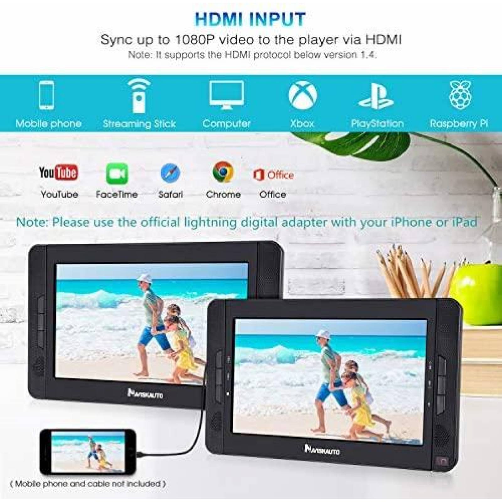 Reproductor DVD Naviskauto BN1076 10,5" con reposacabezas