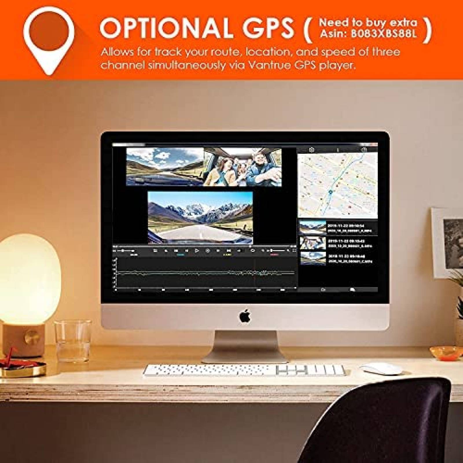 Camara para Auto Vantrue N4 3pzas c/Kit de Instalacion