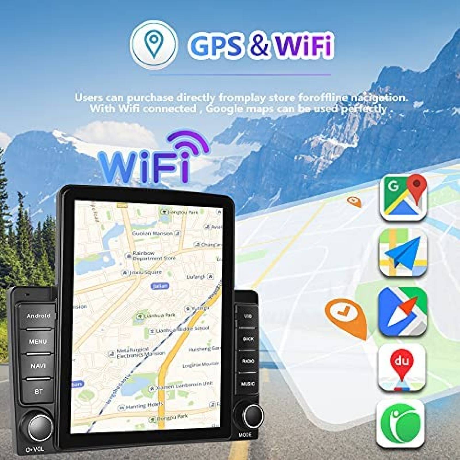 Pantalla de Navegacion para Auto Rimoody Vertical 9.5" c/GPS