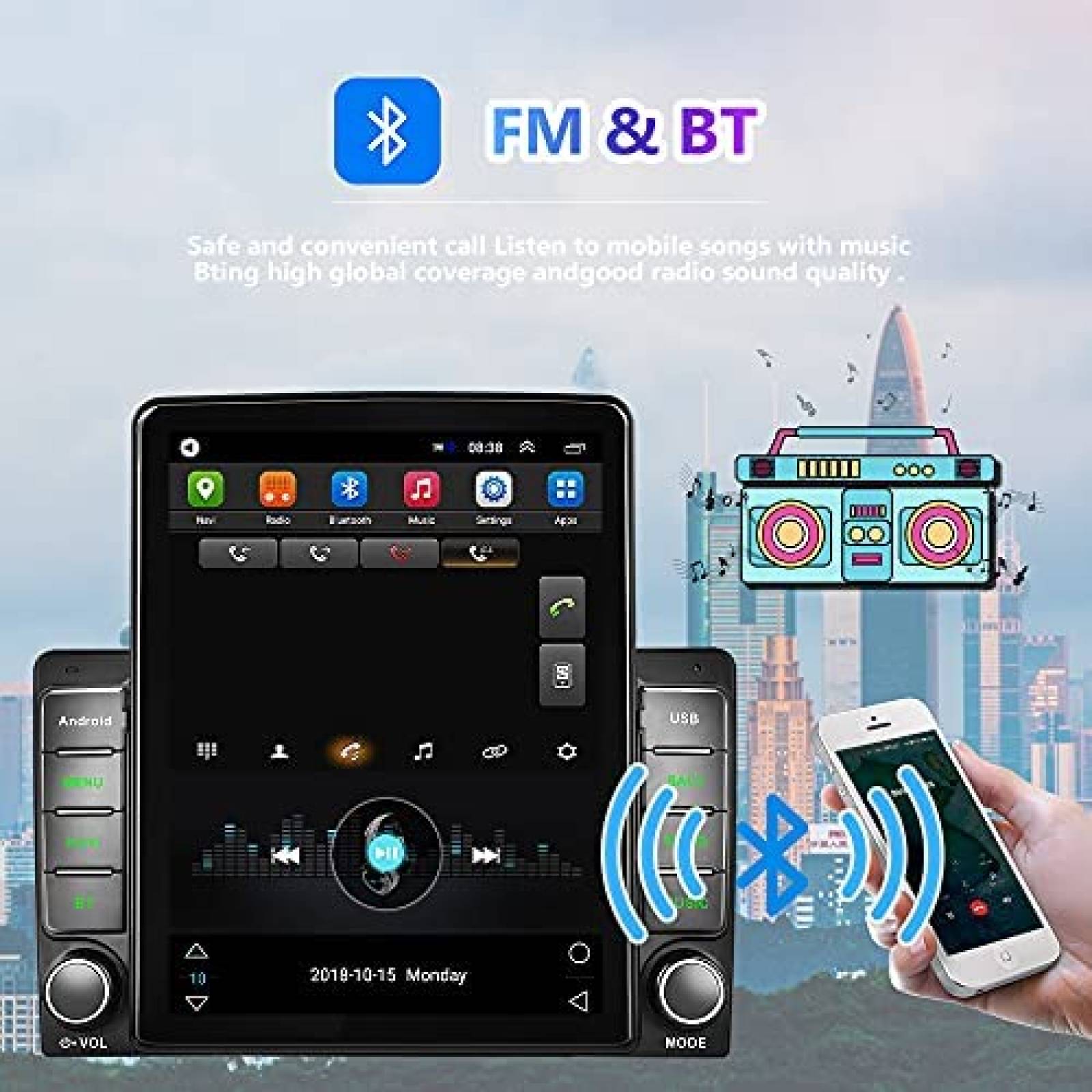 Pantalla de Navegacion para Auto Rimoody Vertical 9.5" c/GPS