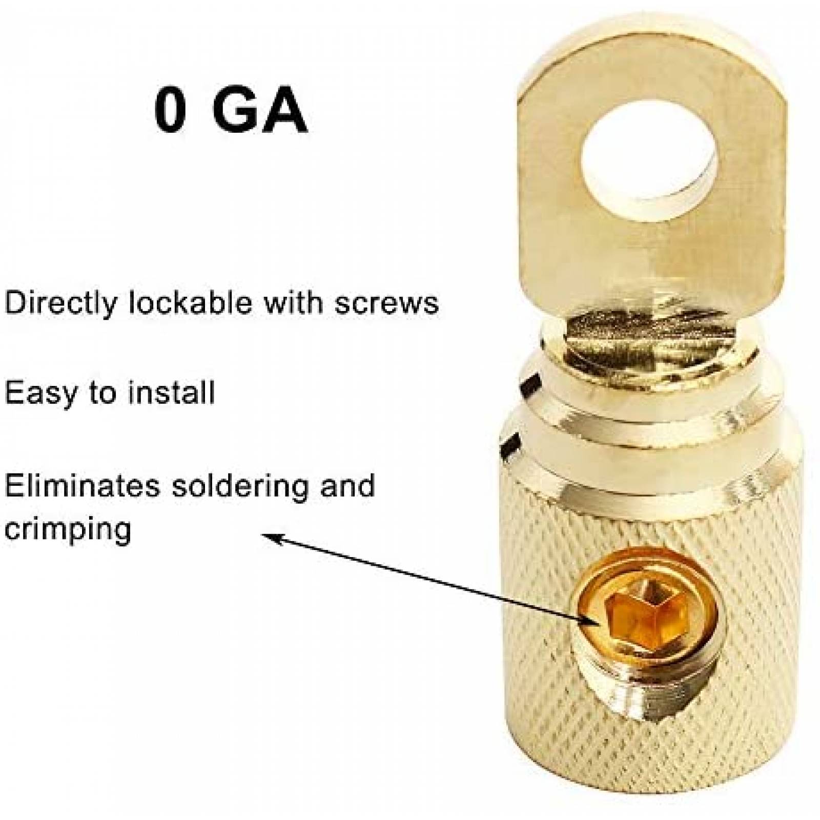 Pack terminal bateria audio auto JUNPIN HARDWARE x2 0GA