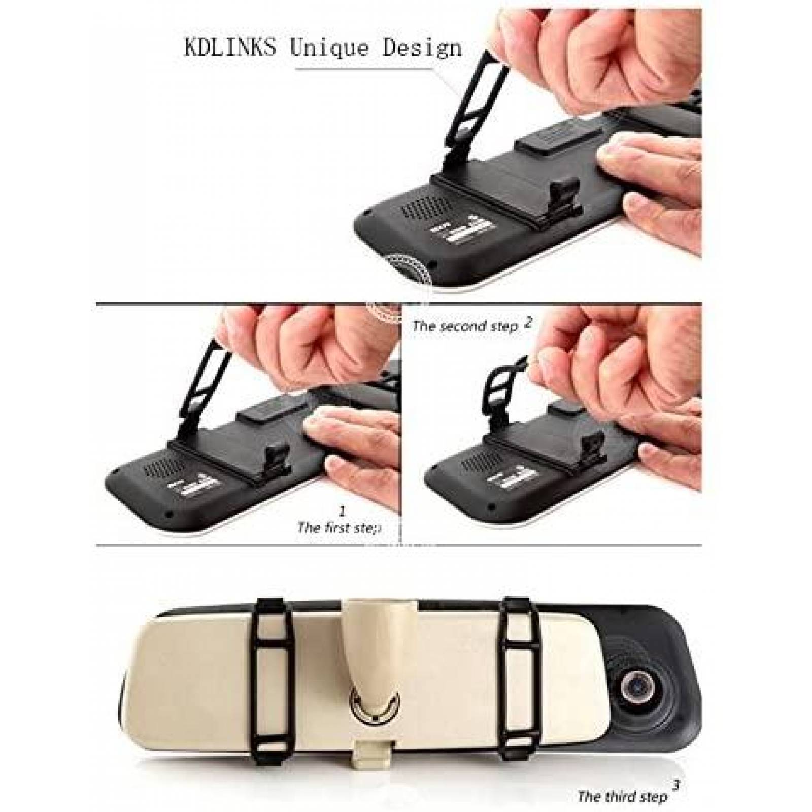 Camara Trasera para Vehiculo KDLINKS R100 UHD 1296P -Negro