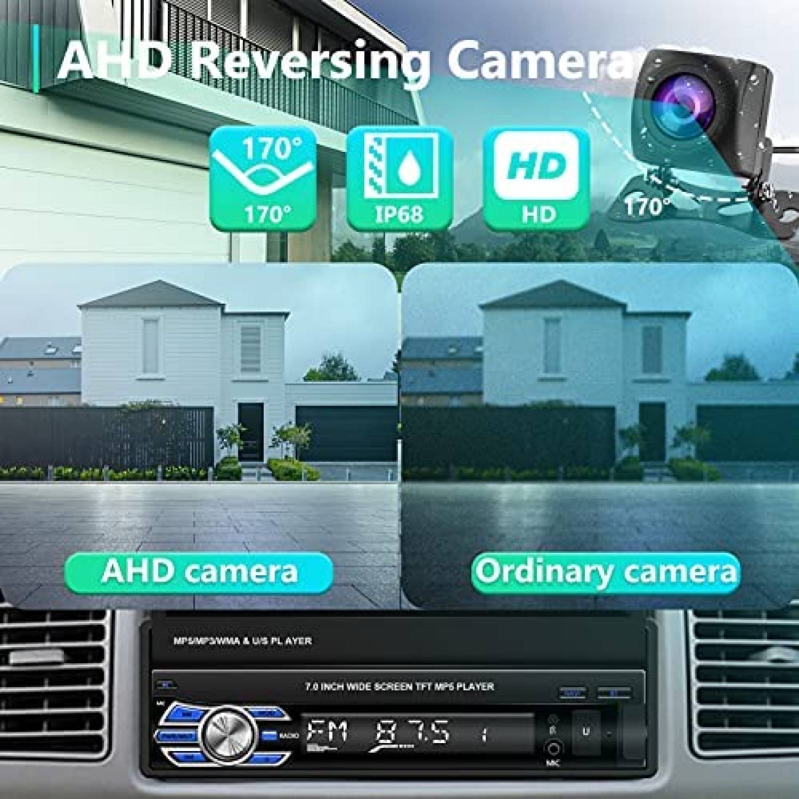 Estereo Carro Romoody 7" Bluetoothe FM USB Aux -Negro