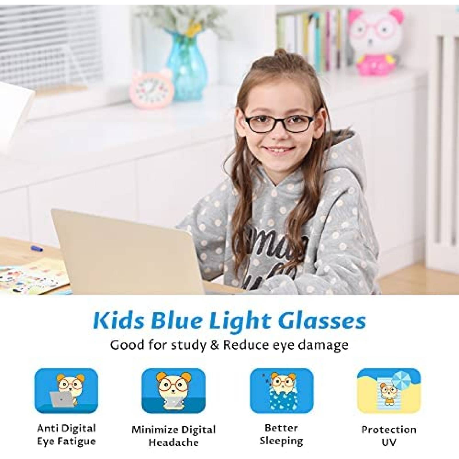 Gafas de luz azul para niños Cyxus 2 a 10 años -Negro