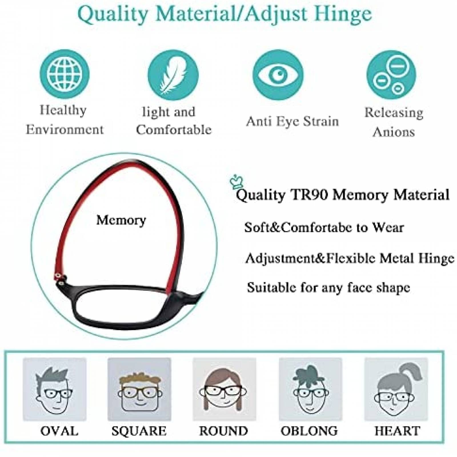 Lentes computador AWSWDS Niños Anti luz azul 4-16 años -Rojo