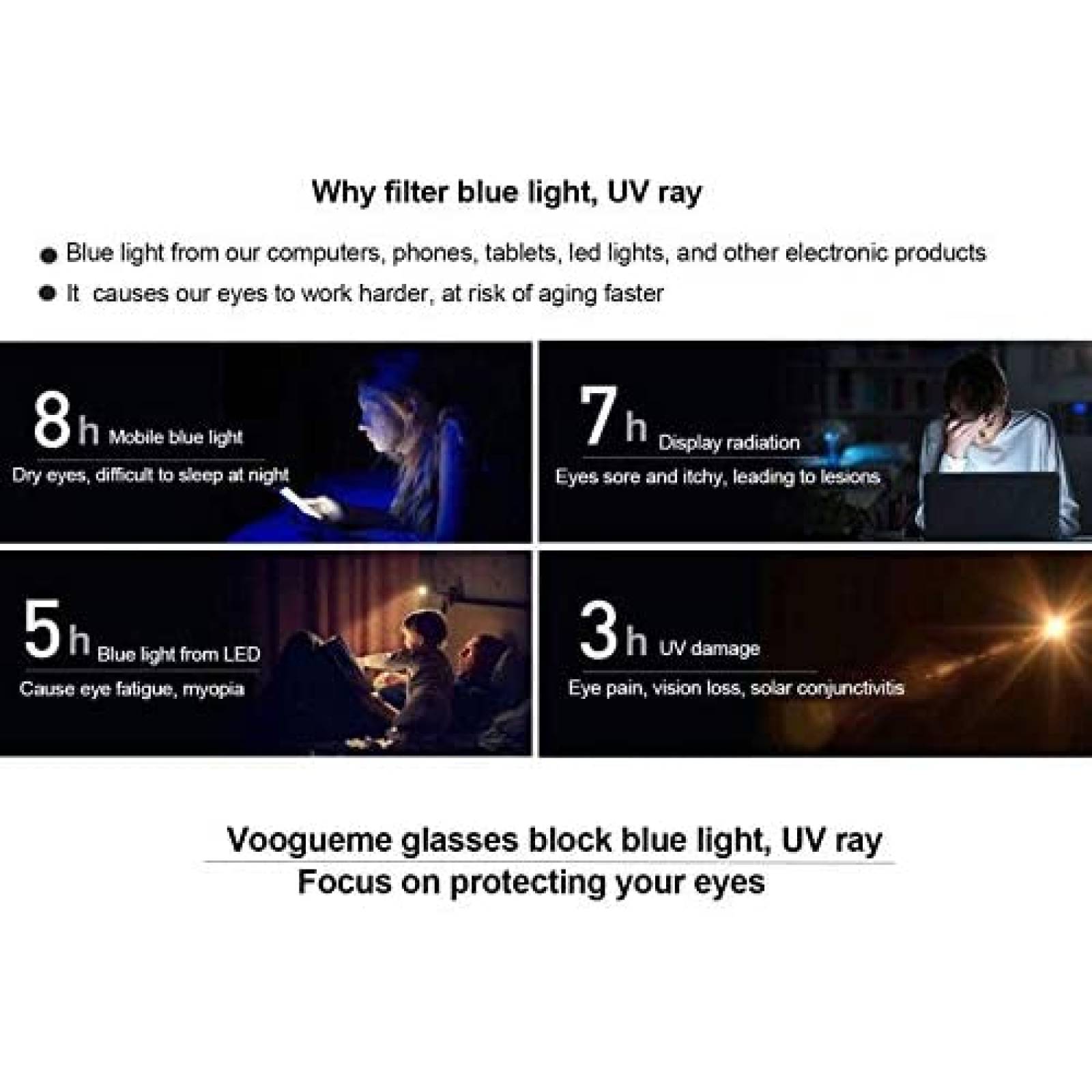 Lentes Voogueme WA096252-02 Bloqueo de Luz Azul y Rayos UV