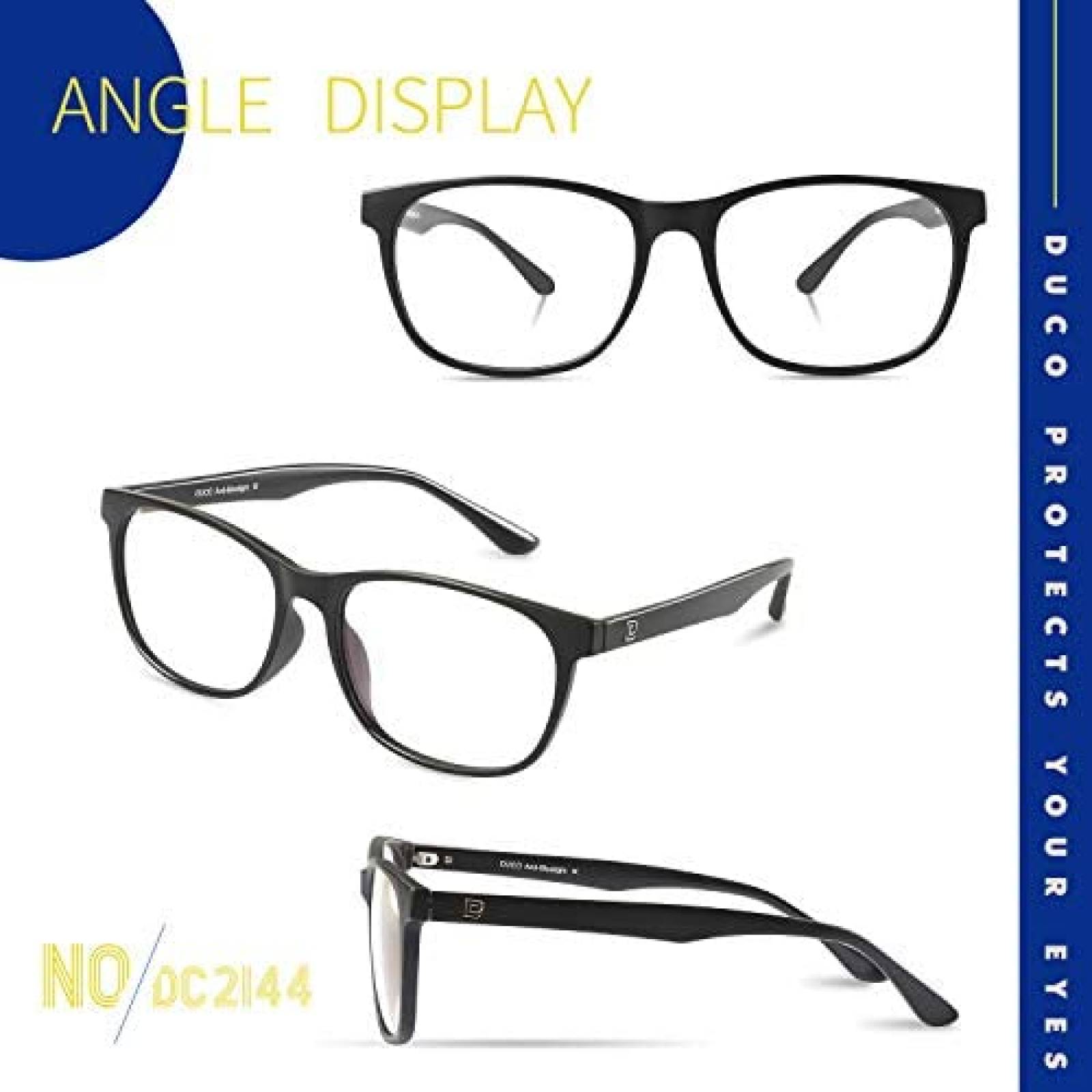 Gafas Duco DC2144 Filtro Luz Azul Bloqueo de luz UV -Negro