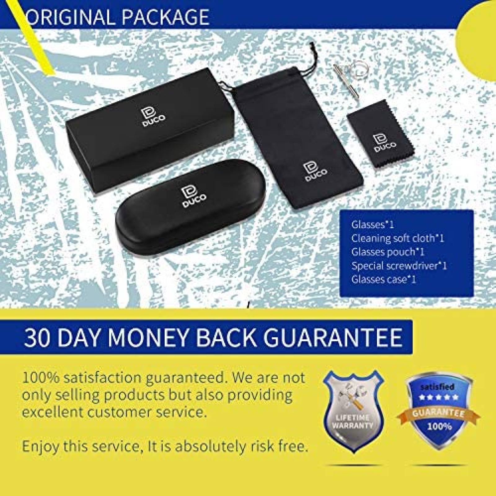 Gafas Duco DC2144 Filtro Luz Azul Bloqueo de luz UV -Negro