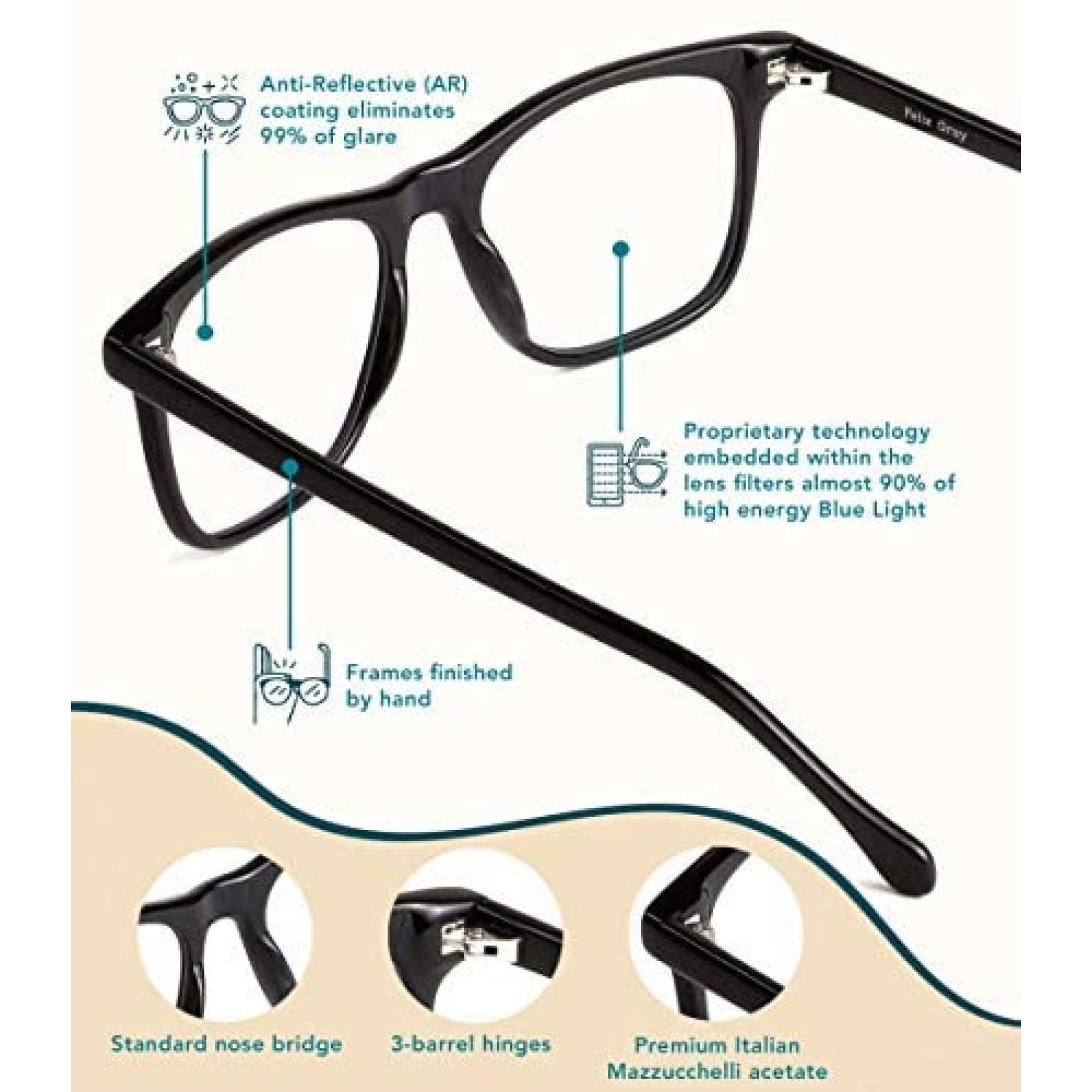 Lentes Felix Gray Protectores de Luz Azul Alta Calidad