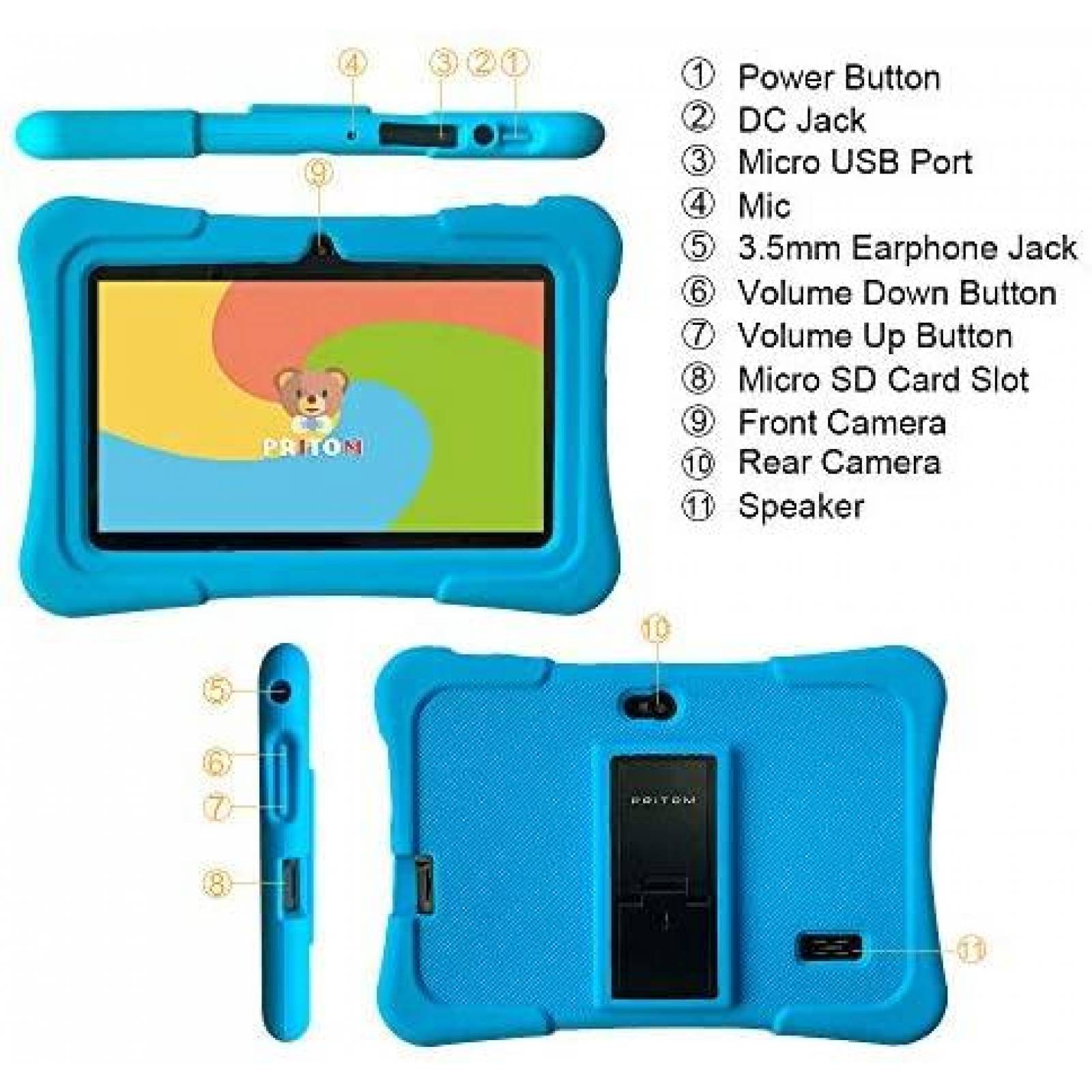 Tablet para Nios PRITOM Software Preinstalado 7'' -Celeste