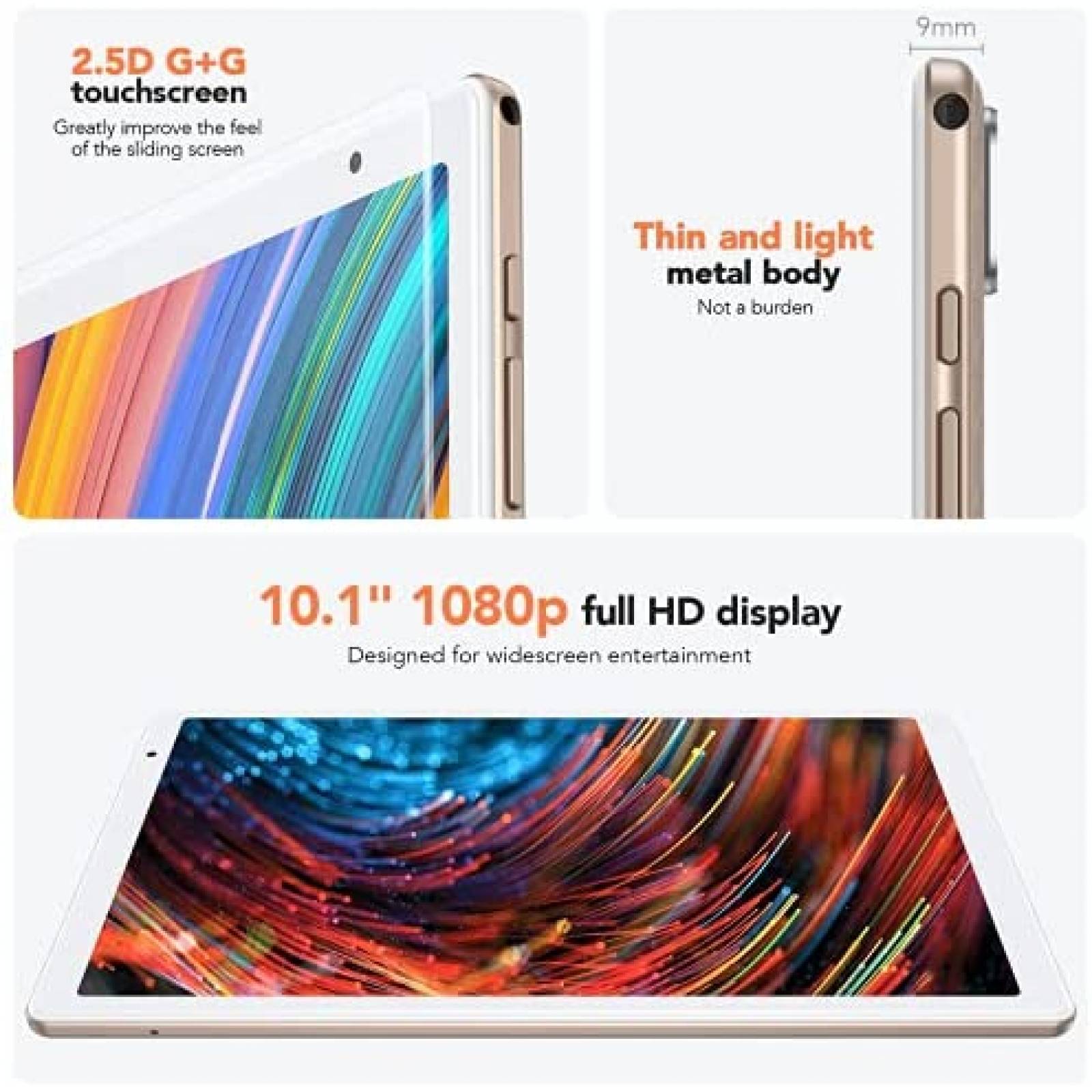 Tablet LNMBBS T610 10.1" 4GB 64GB Octa-Core Bluethoot -Oro