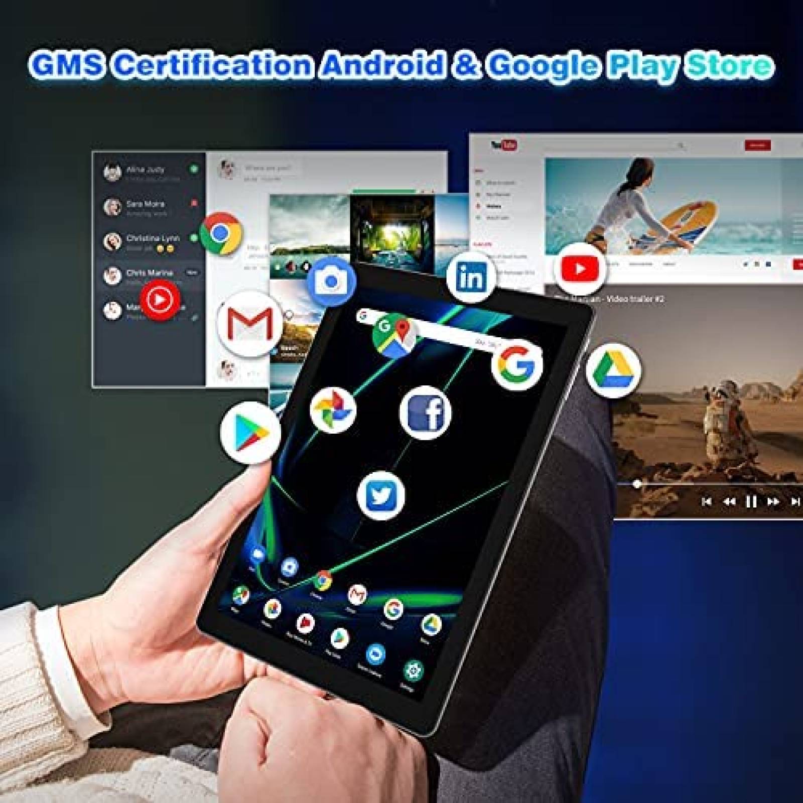 Tablet Generico Android 9.0 4GB 64GB WiFi 5G/2.4G GPS -Negro