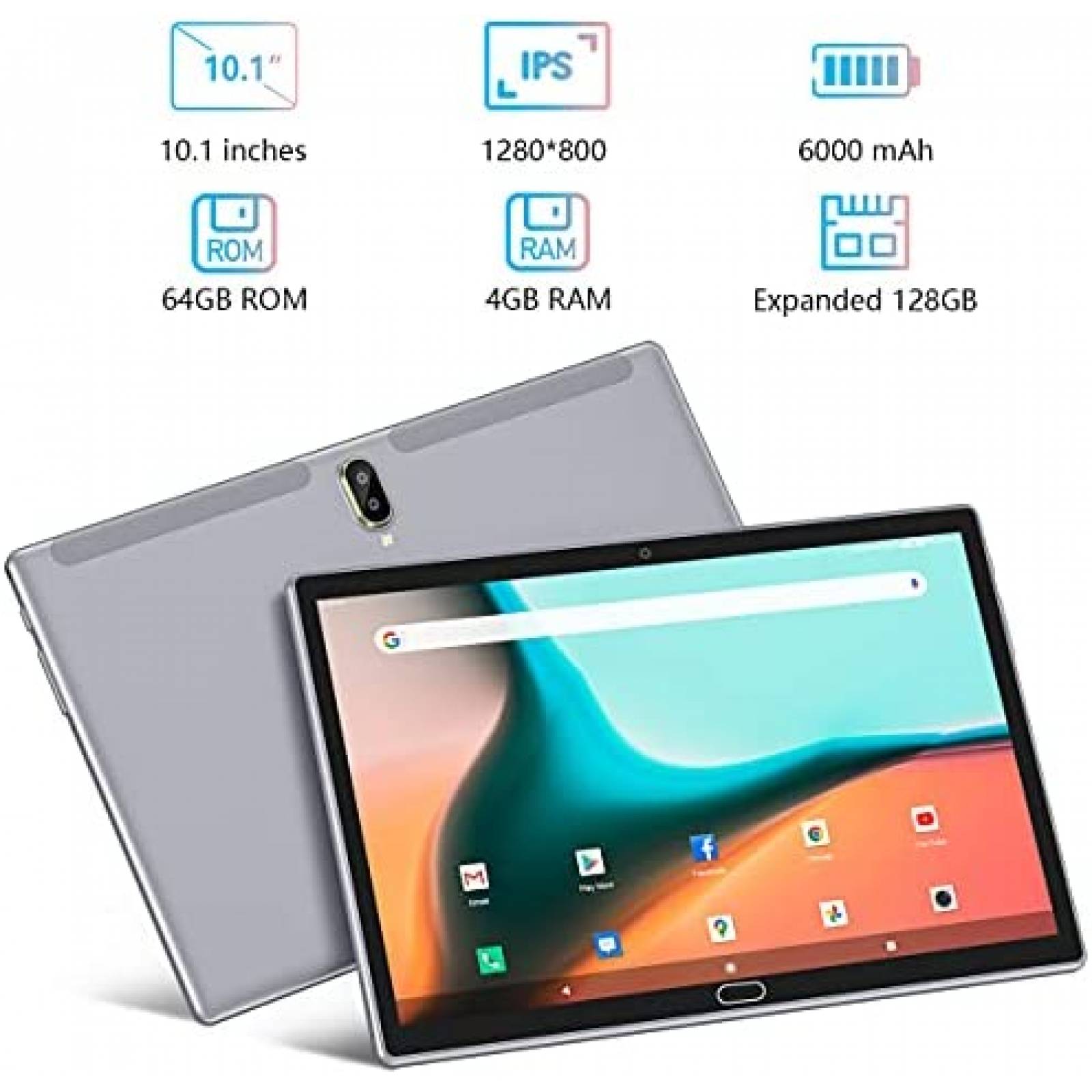 Tablet FEONAL Android 10 10" 64GB 128GB 1080P -Gris