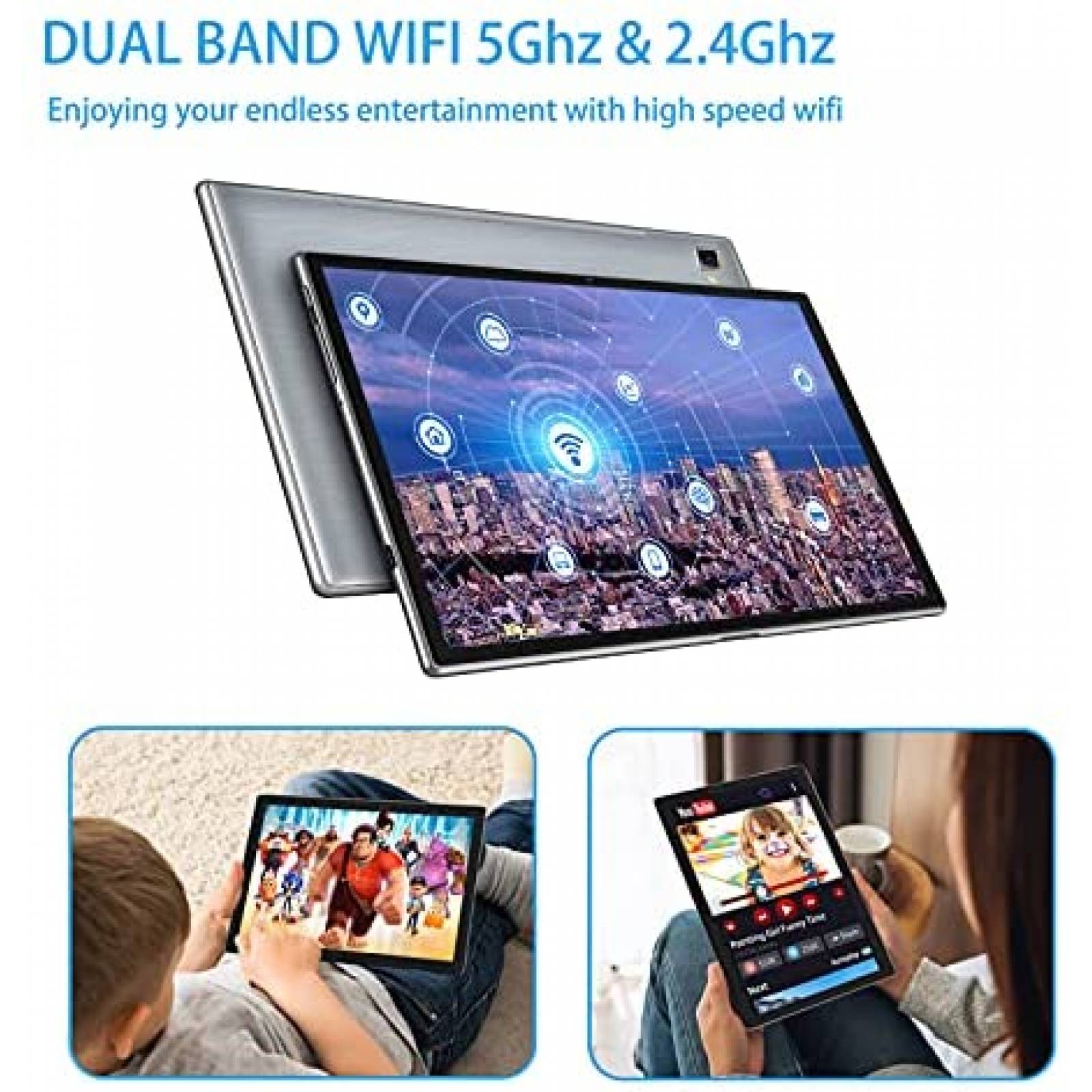 Tablet Hoozo 10'' 5G Wi-Fi 32GB Bluetooth GPS HD -Plateado