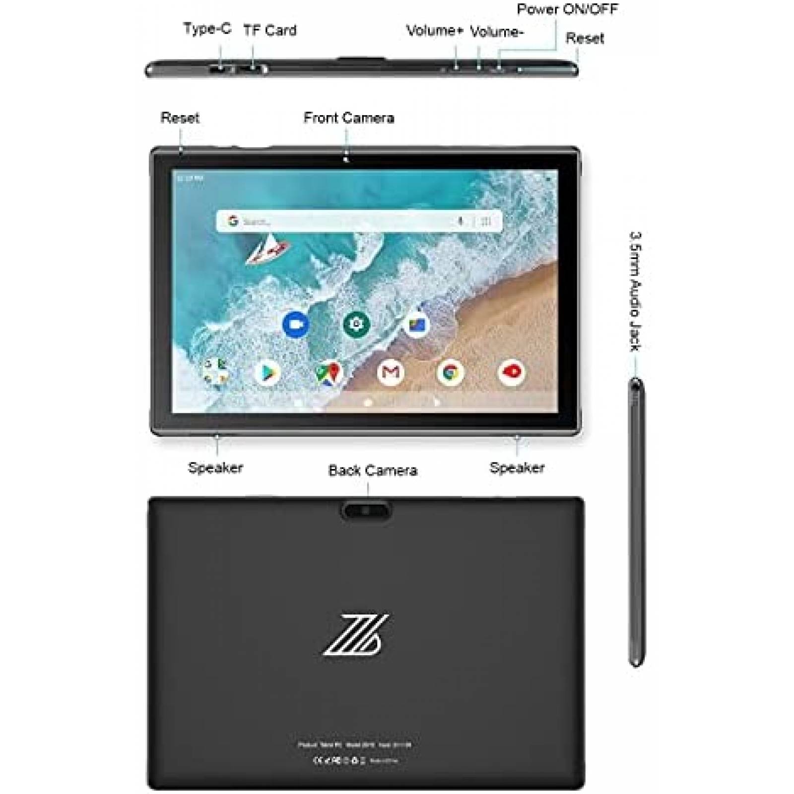 Tablet ZZB ZB10 10'' 8MP 32GB ROM Expandible a 512GB