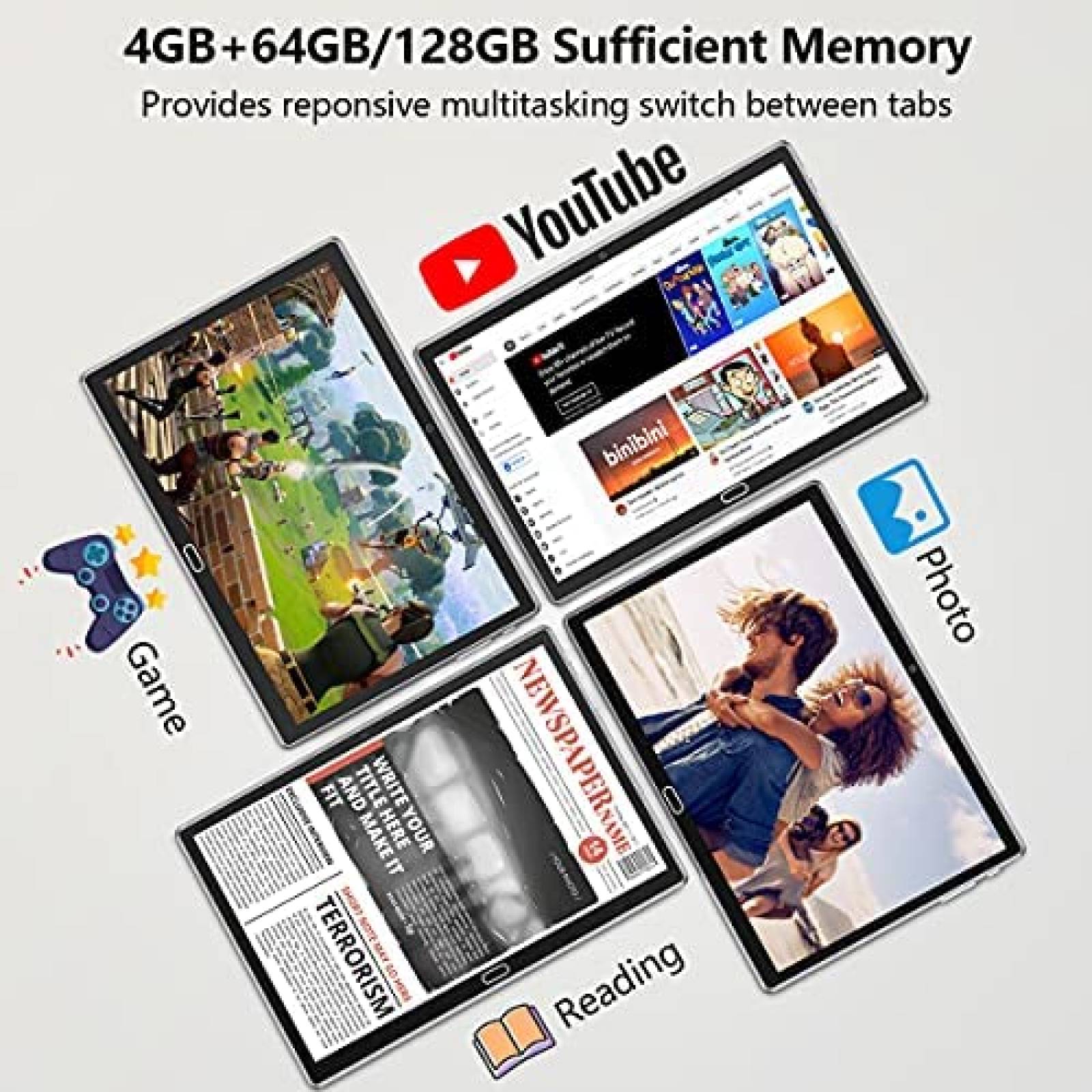 Tablet 2 en 1 MEIZE 10.1'' 64GB/128GB ROM 18MP + Accesorios