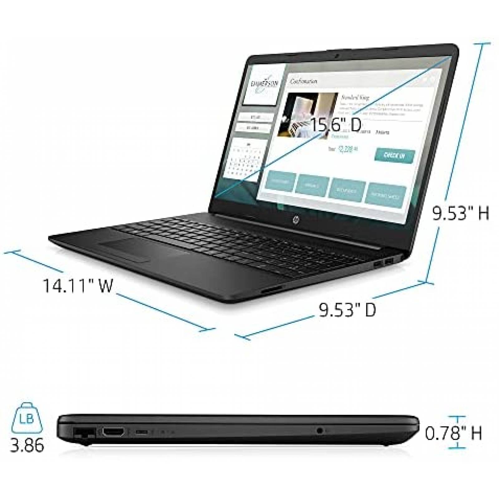 Laptop HP Notebook 15.6" intel N4020 4GB/128GB SSD