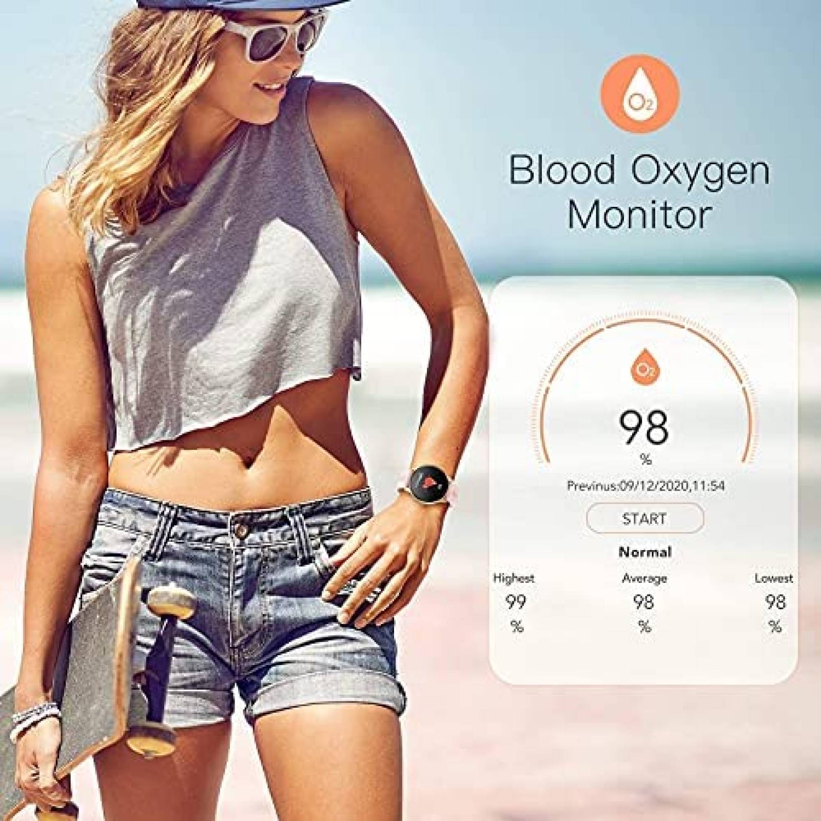 SmartWatch AGPTEK LW11 Pantalla Tactil 1.3'' Impermeable