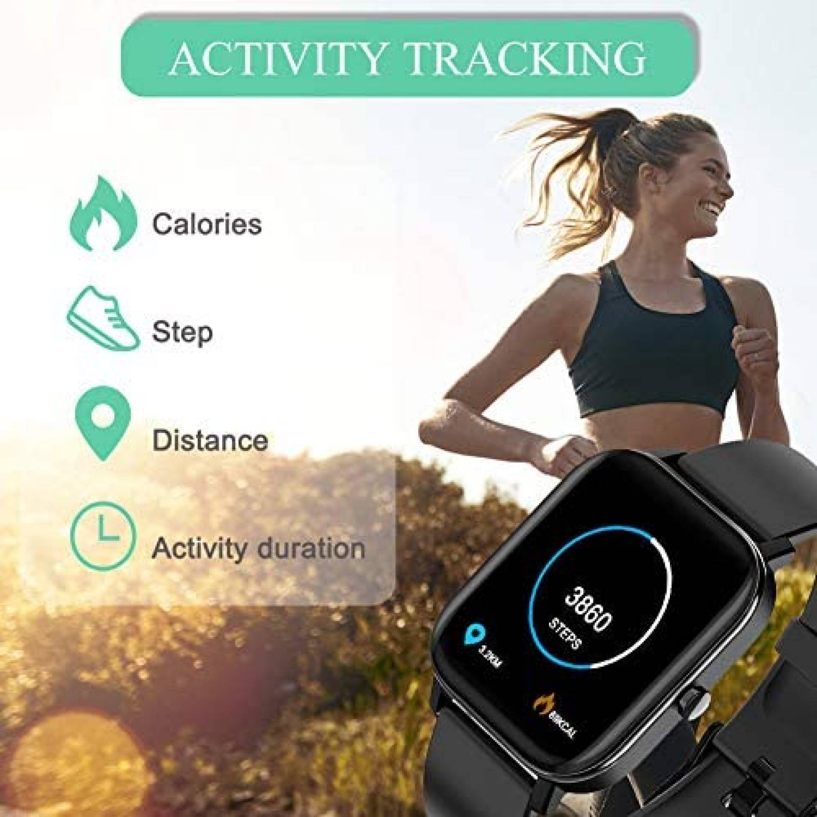 Smart Watch PUBU Pantalla Tactil 1.3'' Bluetooth -Negro