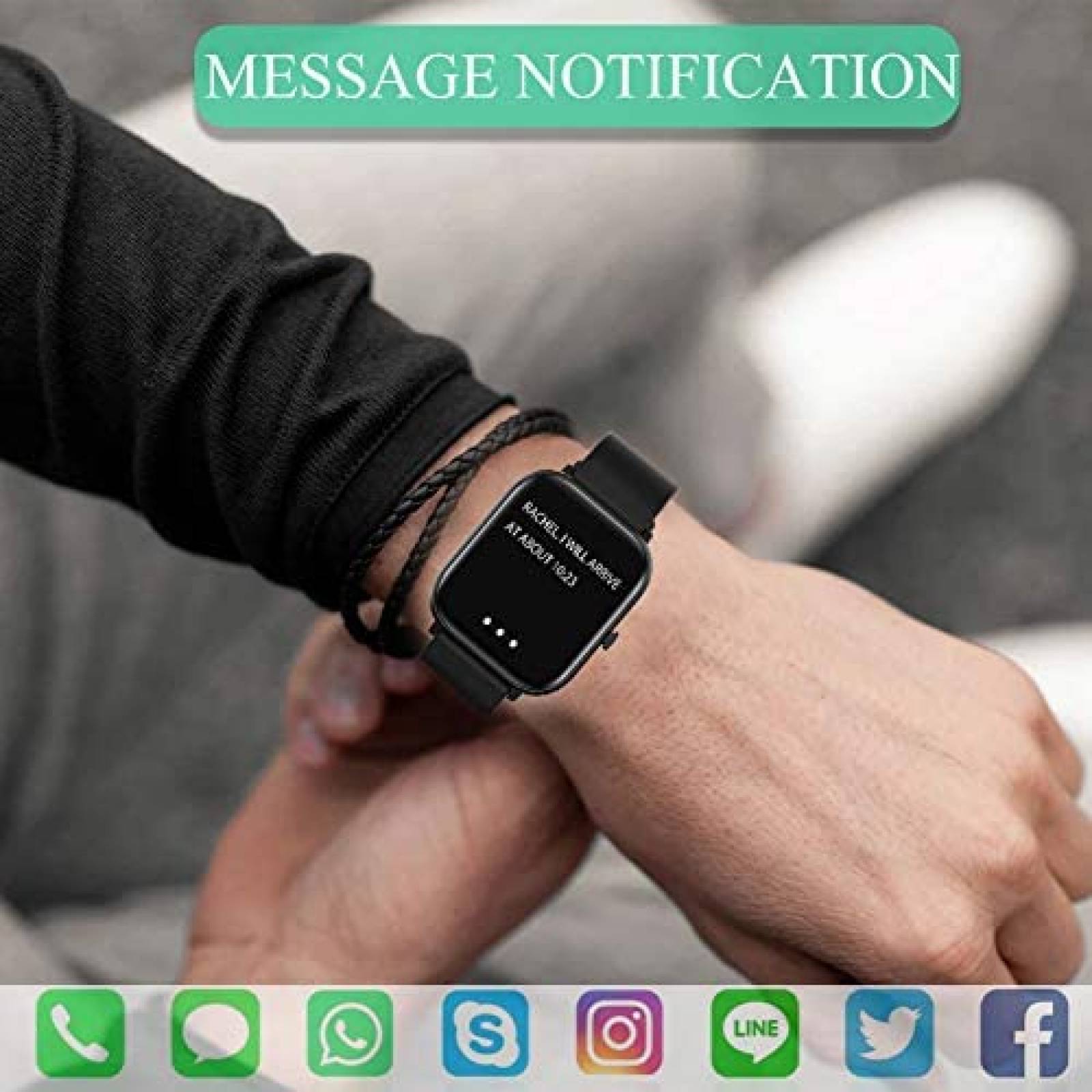 Smart Watch PUBU Pantalla Tactil 1.3'' Bluetooth -Negro