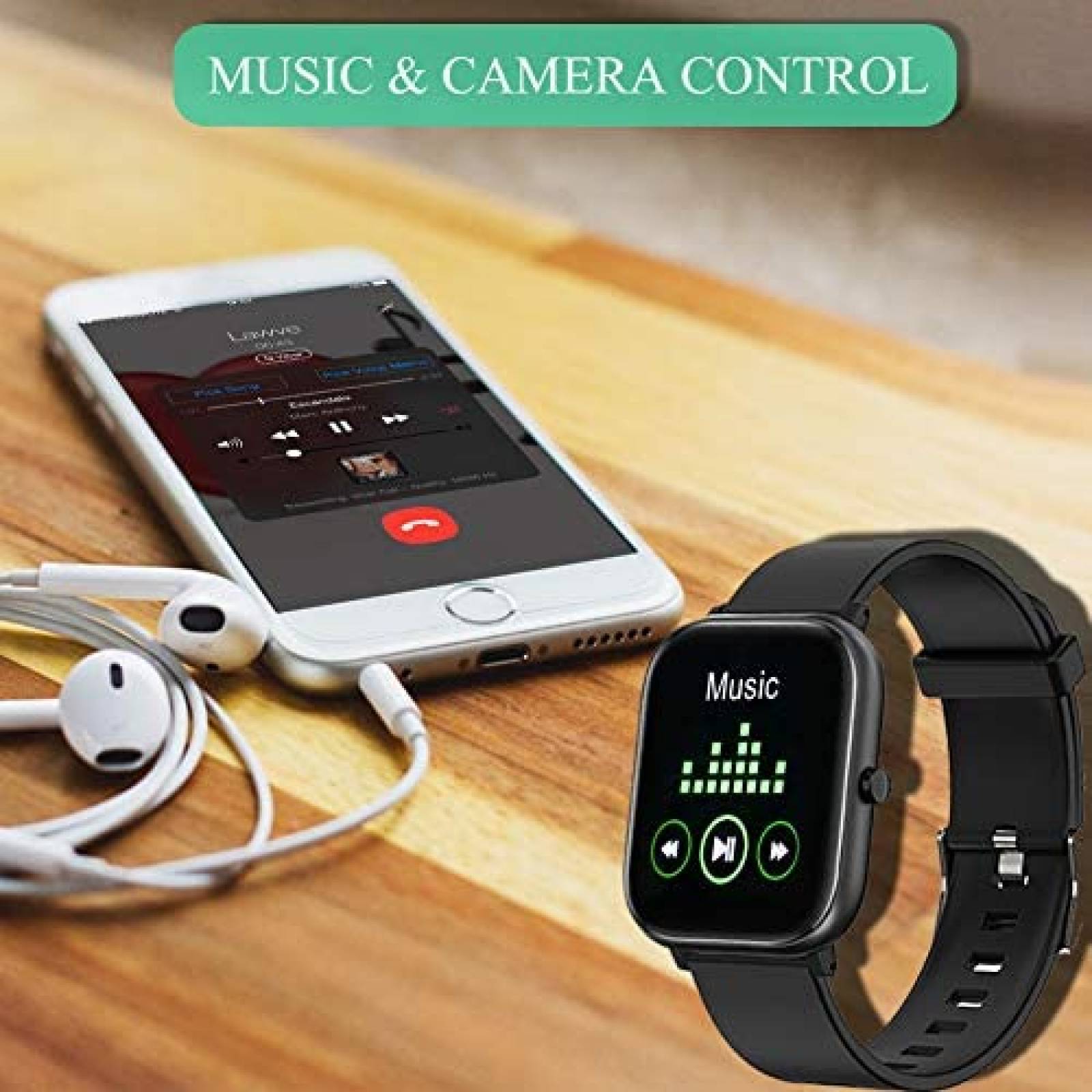 Smart Watch PUBU Pantalla Tactil 1.3'' Bluetooth -Negro