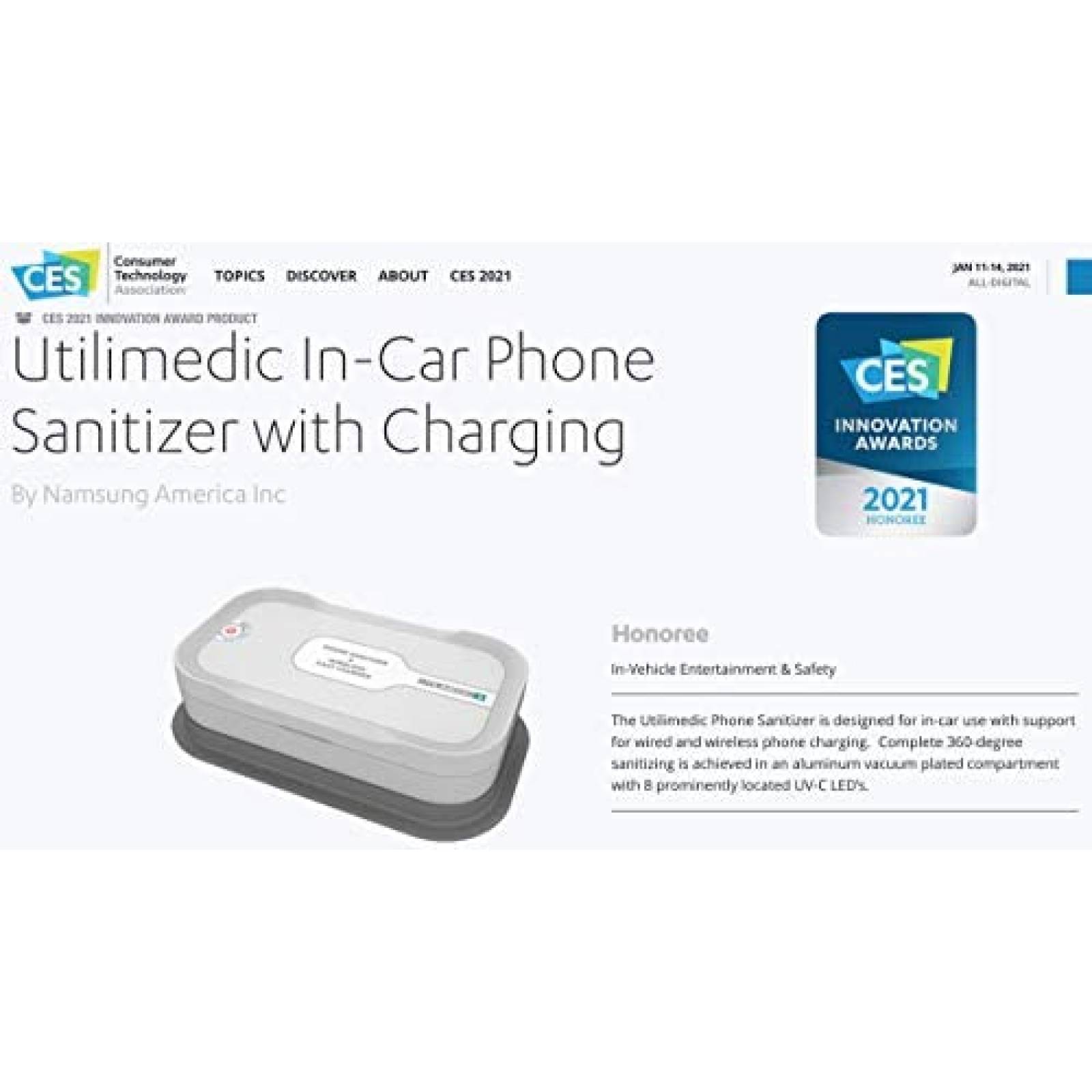 Desinfectante De Luz UV Utilimedic UV8LED De Celular -Blanco