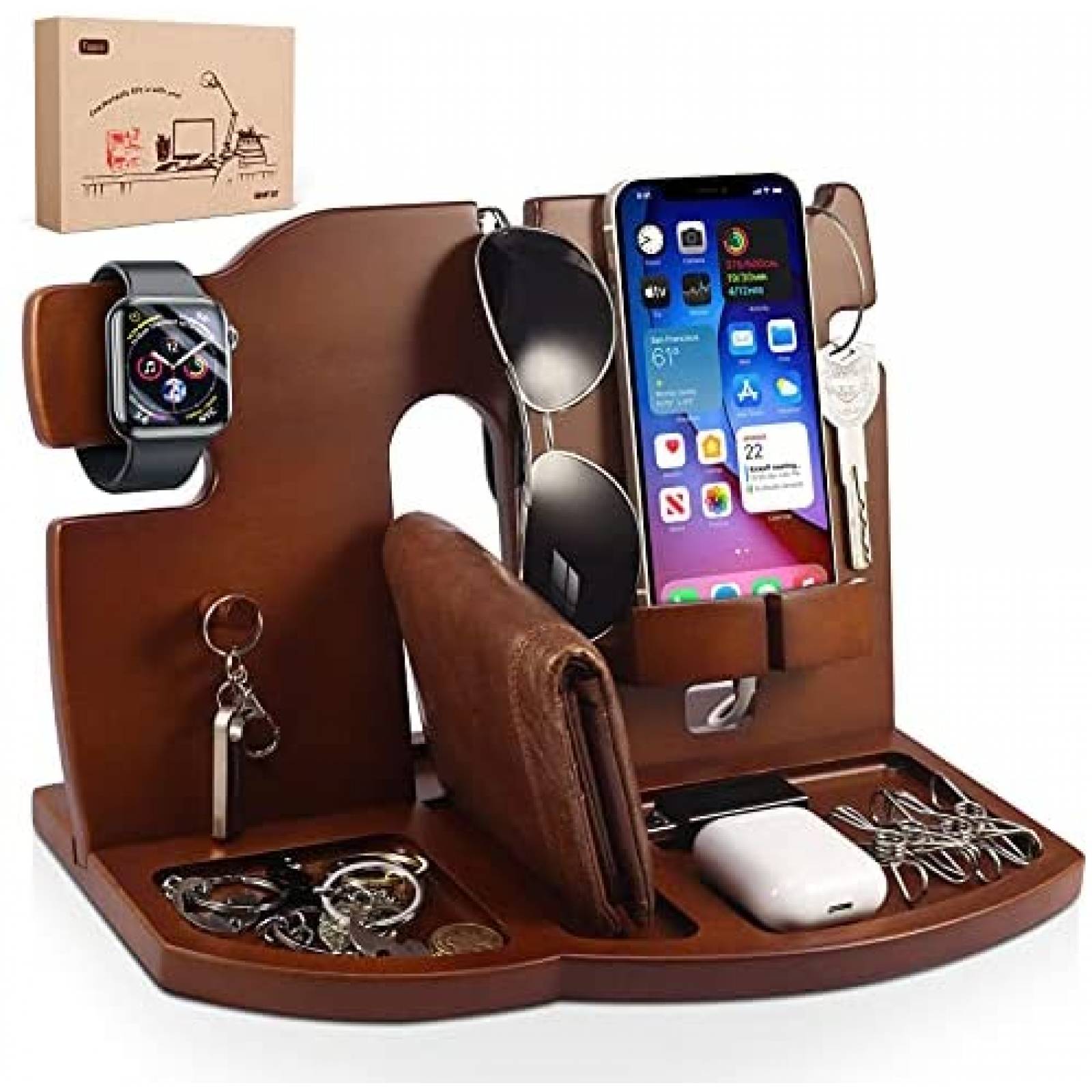 Organizador Foonii De Madera Para Escritorio -Cafe