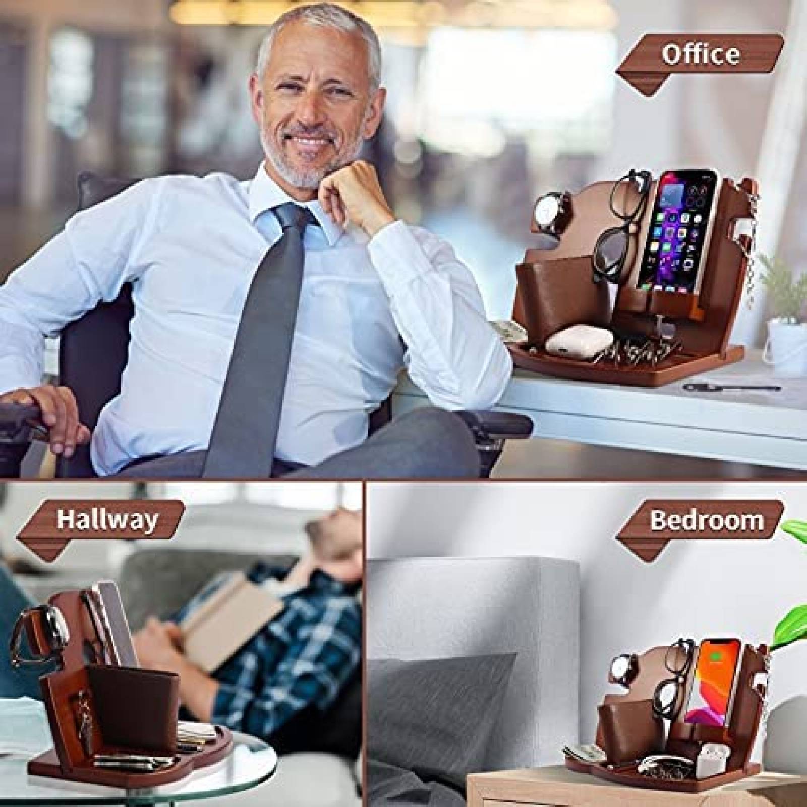 Organizador Foonii De Madera Para Escritorio -Cafe