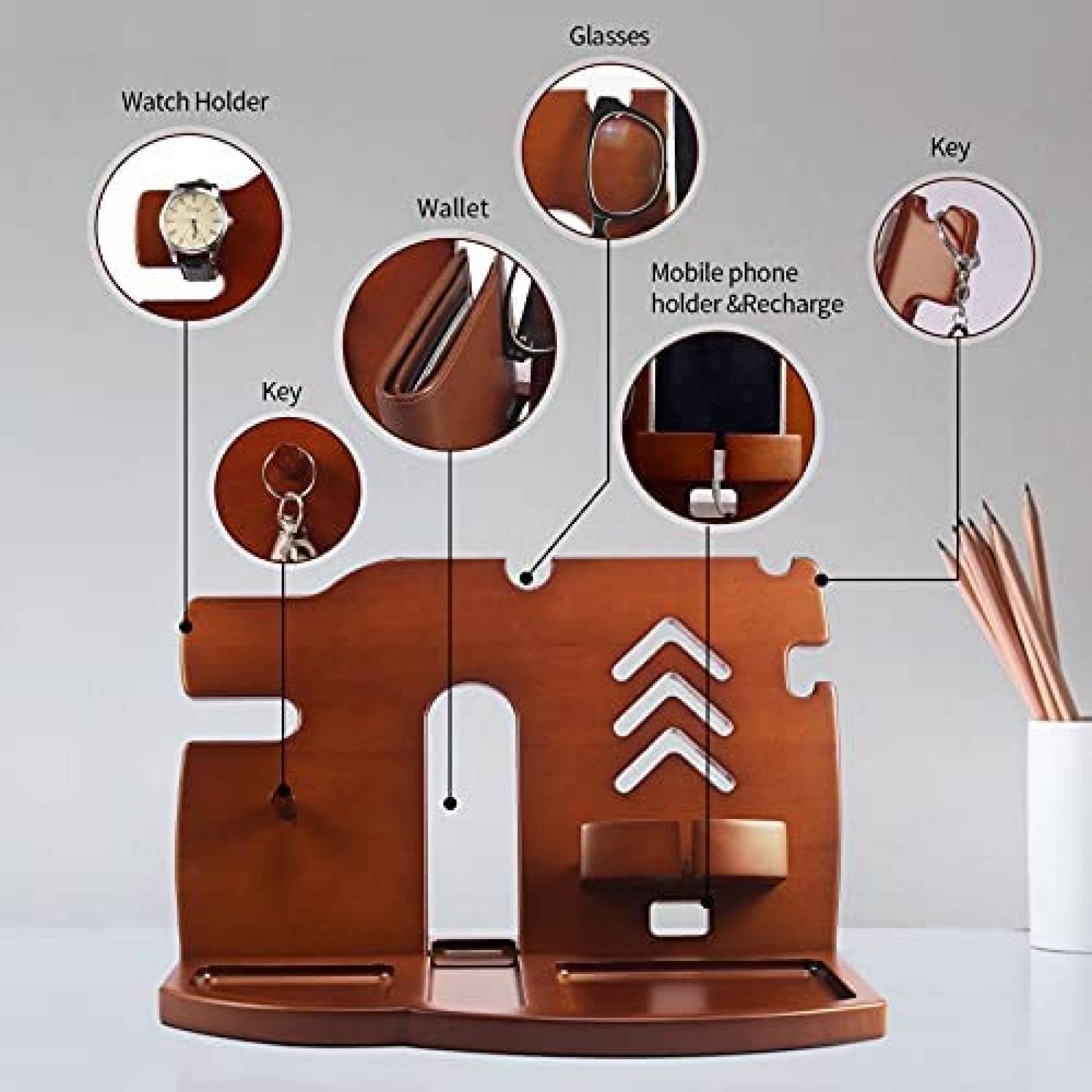 Organizador Foonii De Madera Para Escritorio -Cafe