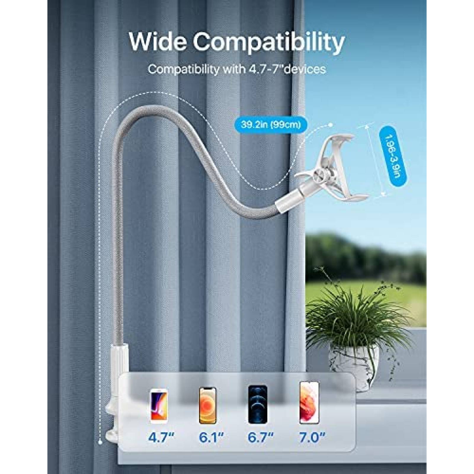 Brazo de Soporte p/Celular Andobil Gooseneck Flexible -Gris