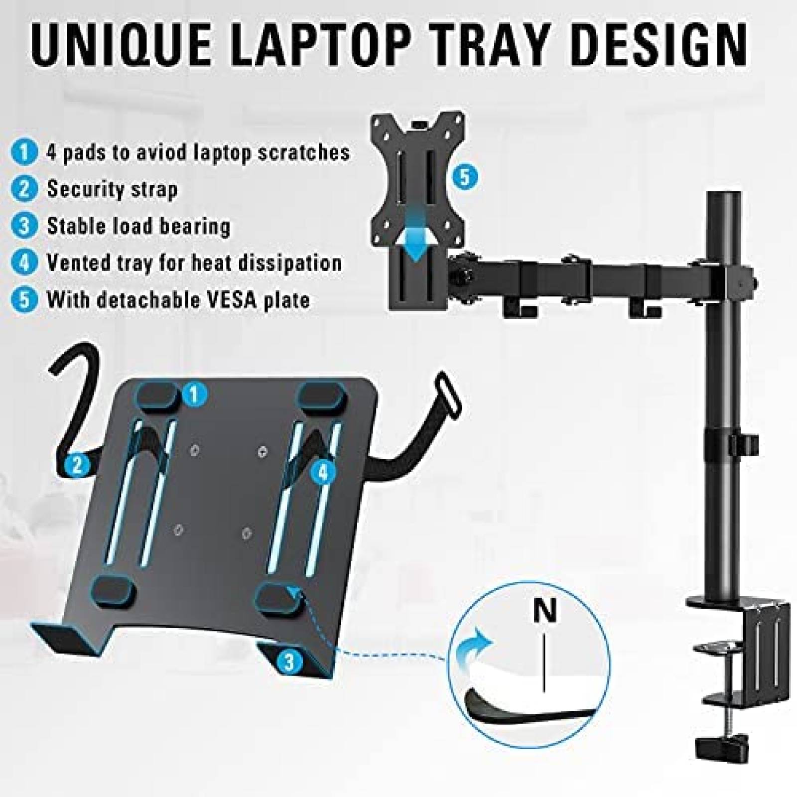 Soporte para computadora porttil MOUNTUP soporte de brazo