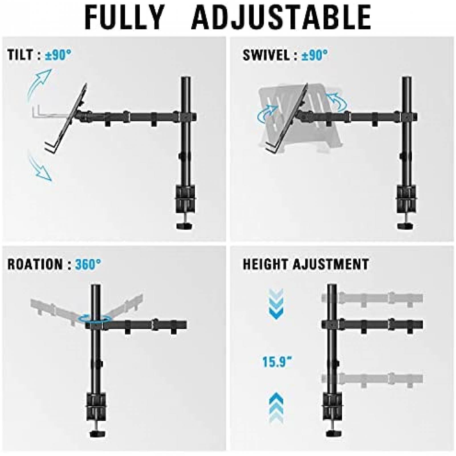 Soporte para computadora porttil MOUNTUP soporte de brazo