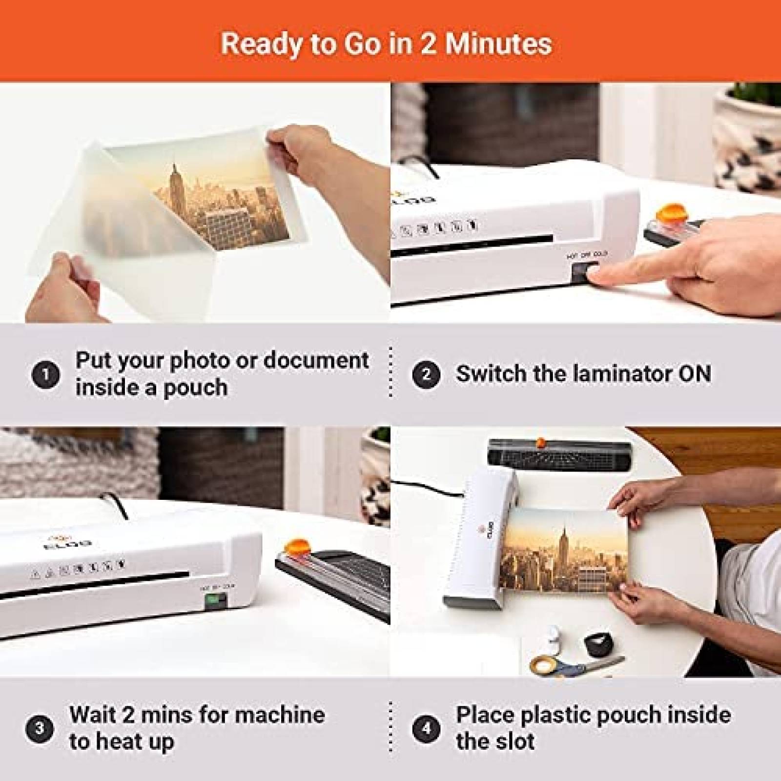 Laminador Termico ELQO (10) A4 Portatil de 9'' -Blanco