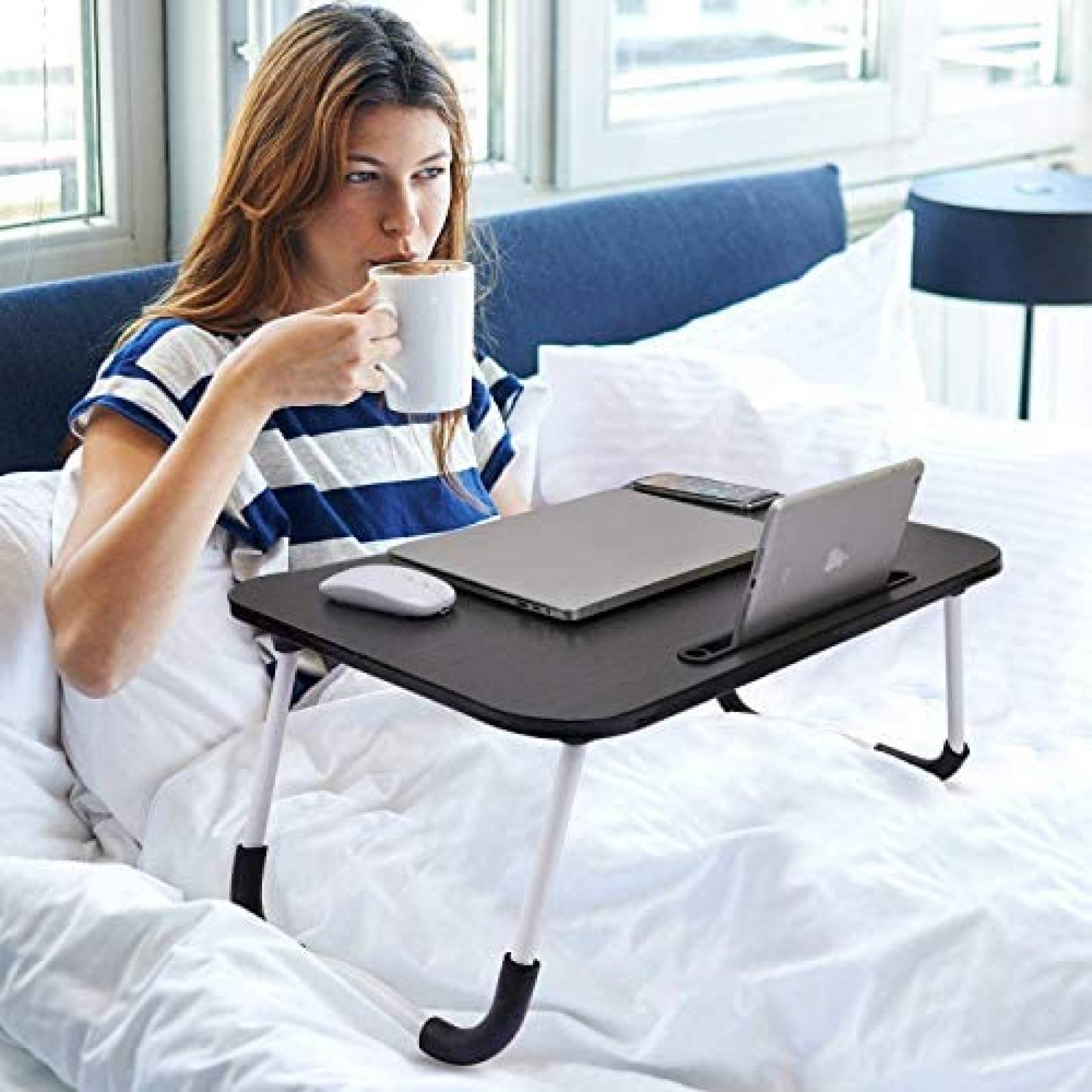 Mesa de trabajo Sorfity Flexible Soporte Tablet cama -Negro