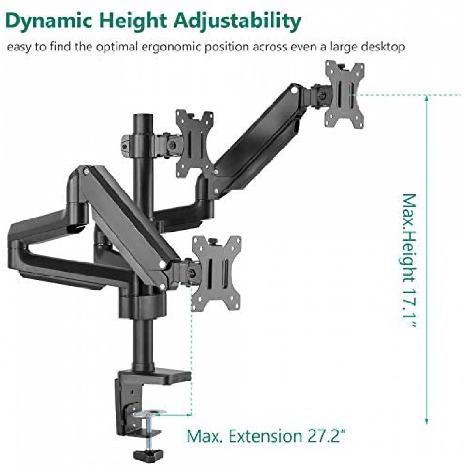 Soporte Triple de Televisin WALI GSDM003 27'' Premium