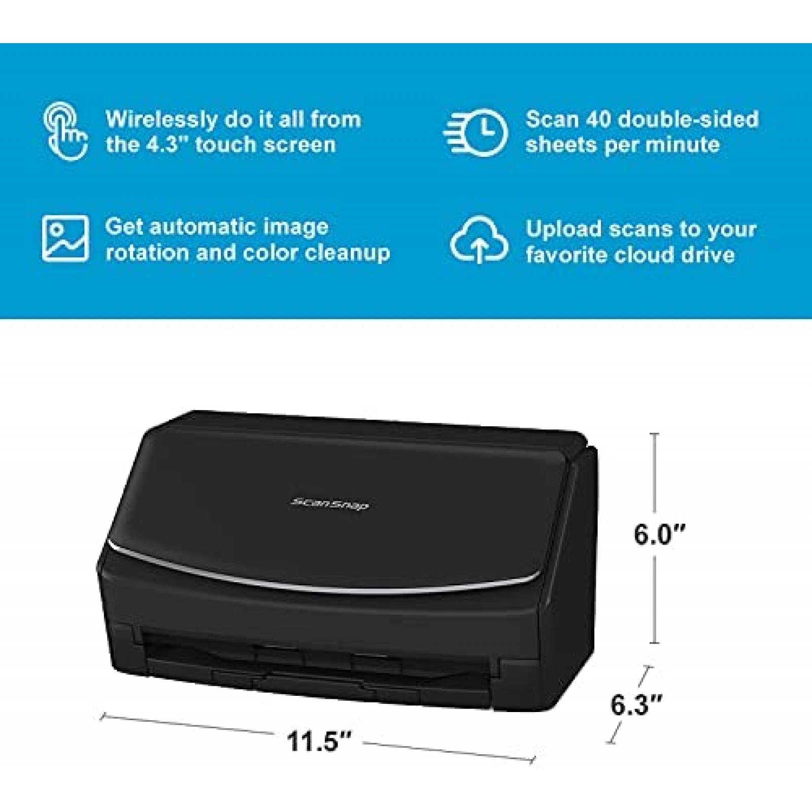 Escaner Fujitsu PA03770-B635 Dcoumento compatible -Negro