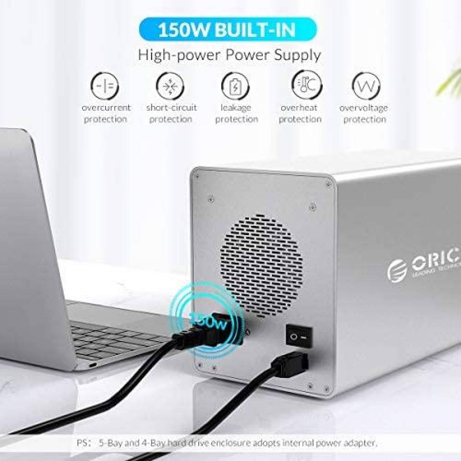 Carcasa de disco duro externo ORICO 4 Bay USB 3.0 a SATA