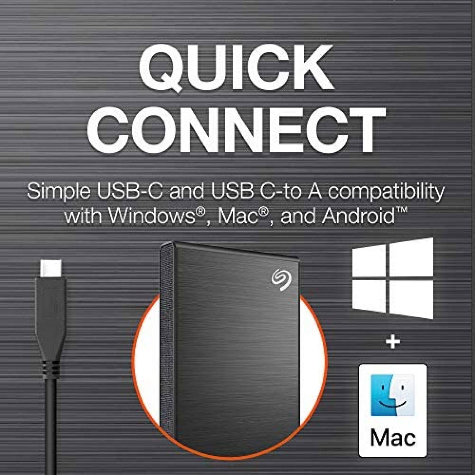 Disco duro externo Seagate One touch 1TB 1030MB/s -Negro